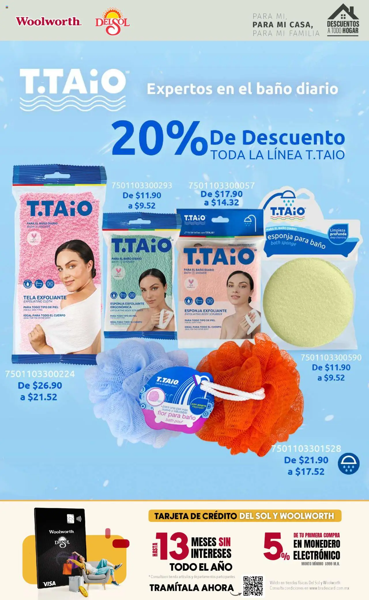 Nuevas ofertas de Del Sol y Woolworth válidas en toda la República Mexicana desde el 28.08.2025. ¡Encuentra las mejores ofertas en Del Sol y Woolworth - Catálogo - Para mi casa! | Página: 25 | Productos: Esponja, Body, Té, Baño
