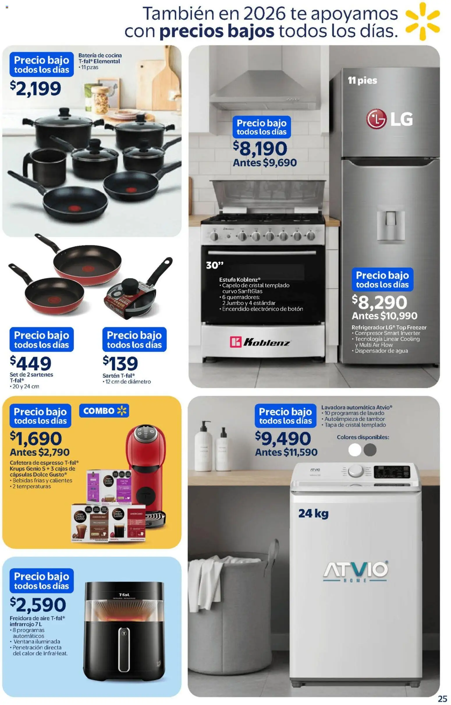 Nuevas ofertas de Walmart válidas en toda la República Mexicana desde el 13.02.2026. ¡Encuentra las mejores ofertas en Walmart catálogo Un mar de sabores a precios bajos! | Página: 25 | Productos: Agua, Freidora de aire, Lavadora, Sartén