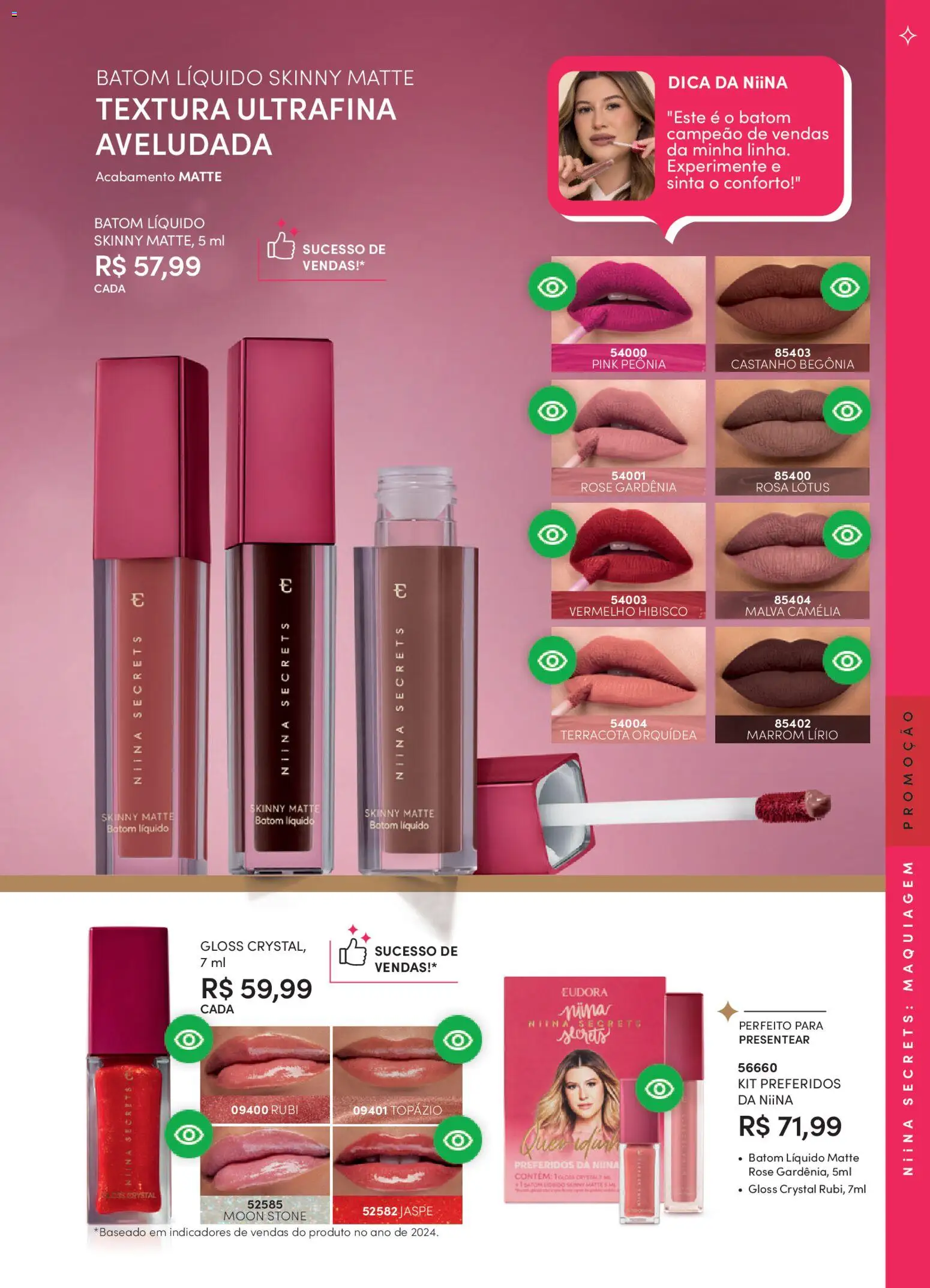 Eudora Folheto - válido de 19.02.2026 | Página: 67 | Produtos: Hibisco, Maquiagem, Batom