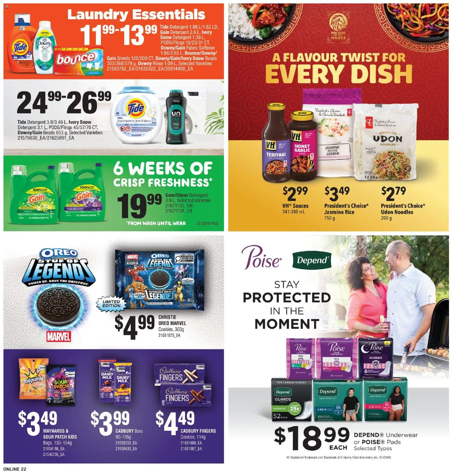 Fortinos flyer valid from 19.02.2026 | Page: 22 | Products: Rice, Noodles, Milk, Underwear