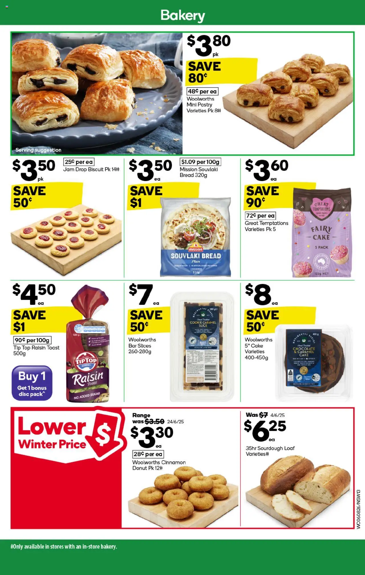 Woolworths catalogue - valid from 06.08.2025 | Page: 13 | Products: Bread, Pastry, Sugar, Bakery