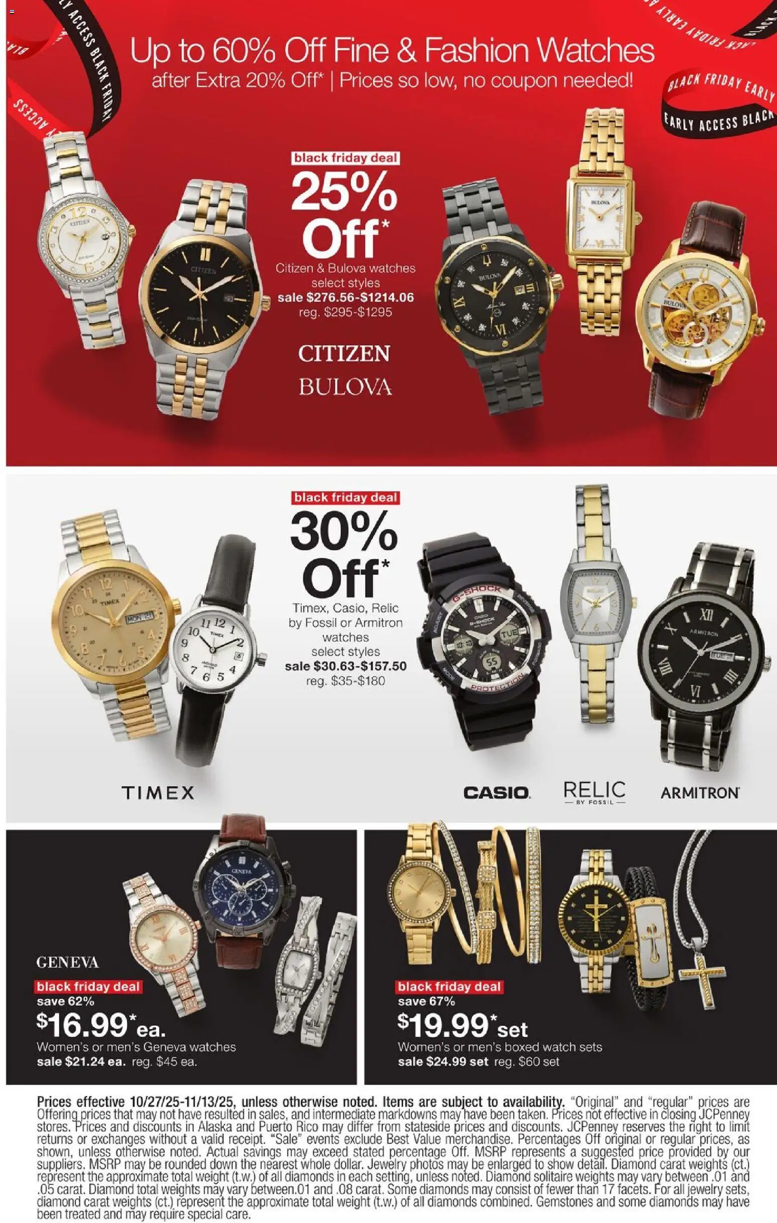 JCPenney Black Friday Early Access Jewelry Deals - valid from 27.10.2025 | Page: 19 | Products: Watches, Watch, Weight