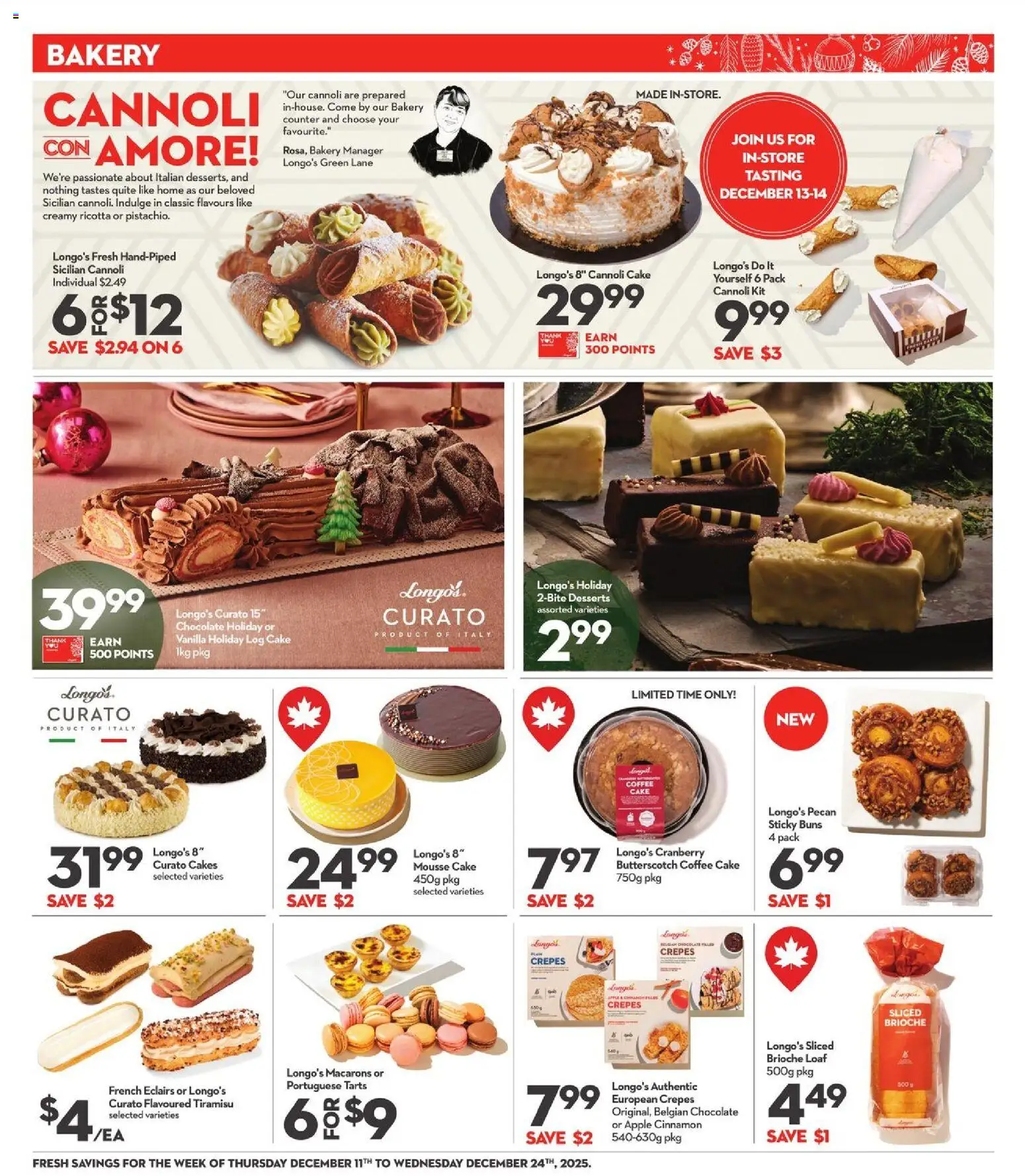 Longo's flyer valid from 11.12.2025 | Page: 10 | Products: Bakery, Coffee, Chocolate
