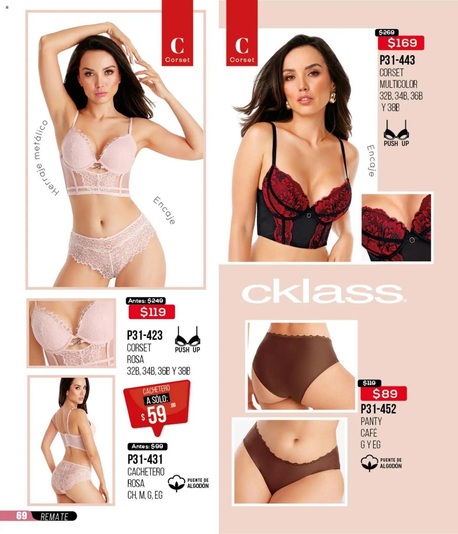 Nuevas ofertas de Cklass válidas en toda la República Mexicana desde el 16.02.2026. ¡Encuentra las mejores ofertas en Cklass catálogo Remate Ropa! | Página: 70 | Productos: Café, Algodón, Cachetero