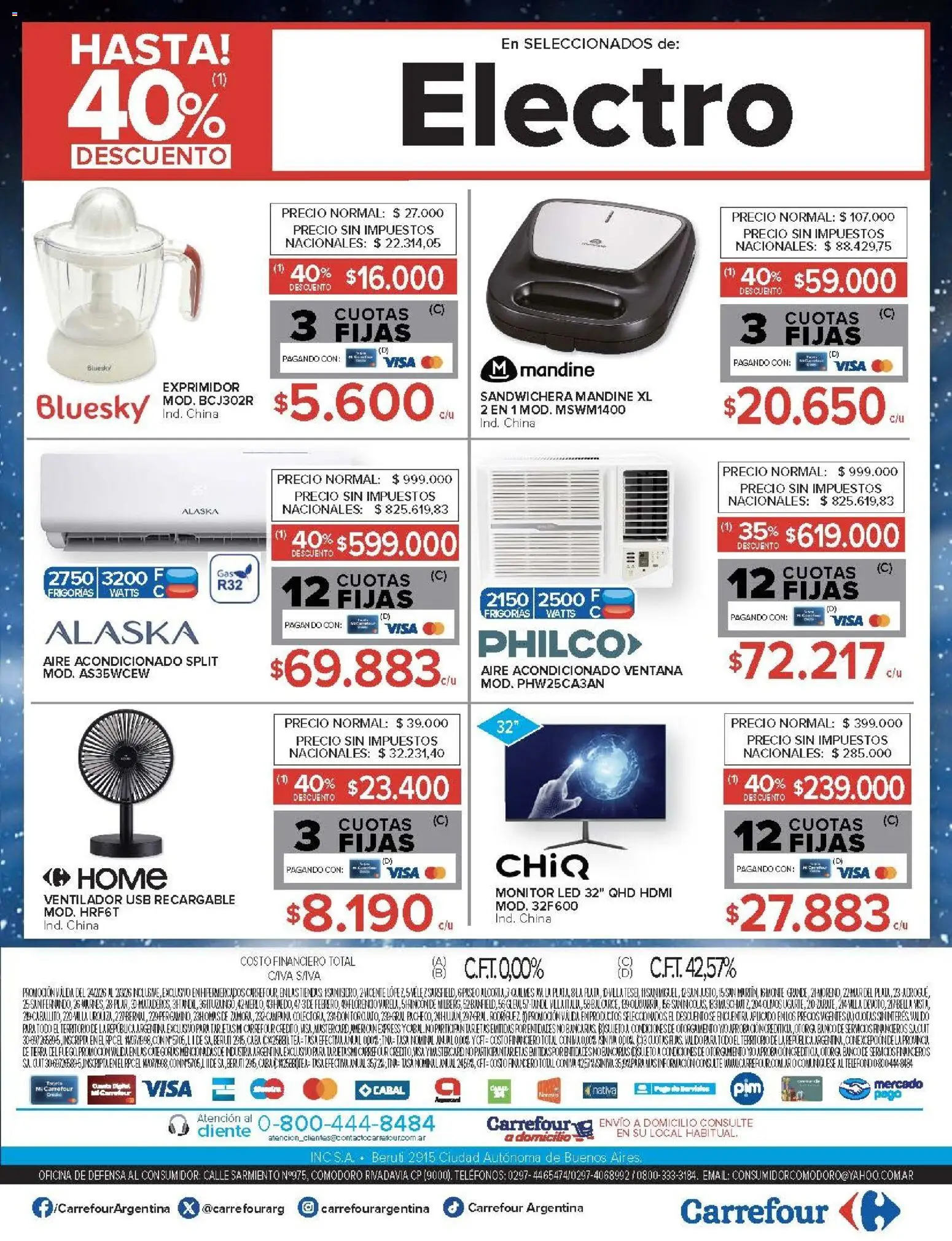 Carrefour ofertas │ válido desde el 24.02.2026 | Página: 31 | Productos: Teléfono, Usb, Ventilador, Exprimidor