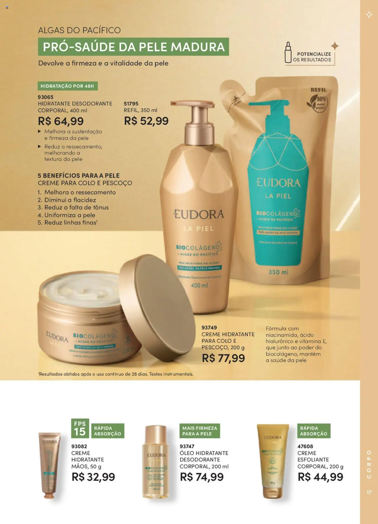 Eudora Folheto - válido de 08.09.2025 | Página: 17 | Produtos: Desodorante, Óleo, Creme