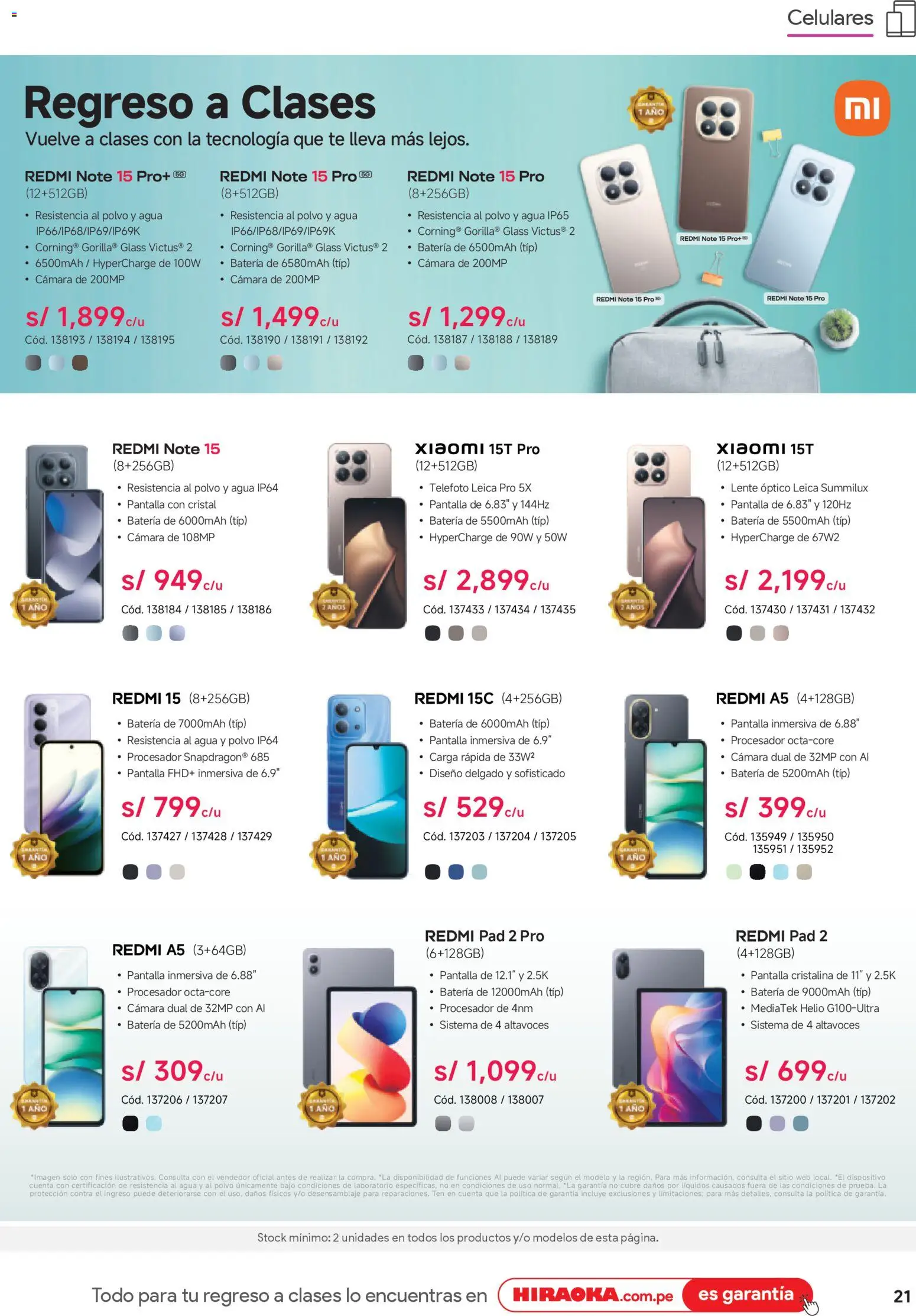 Catálogo Hiraoka válido desde 13.03.2026 | Página: 21 | Productos: Batería, Té, Cámara, Polvo