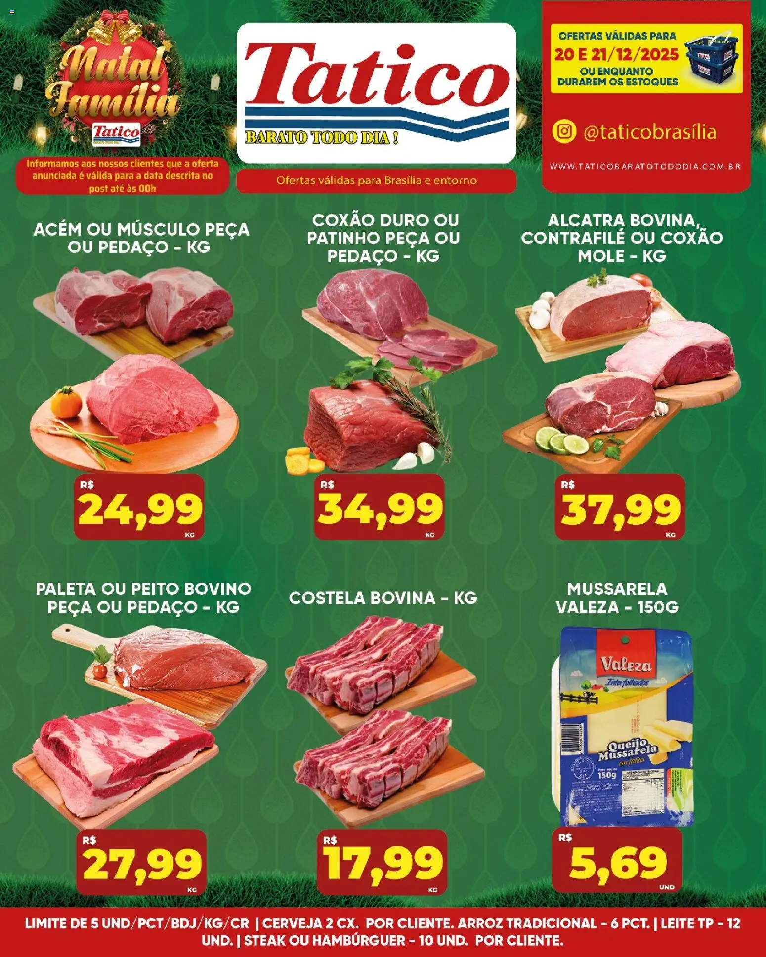 Tatico Folheto - válido de 22.12.2025 | Página: 26 | Produtos: Acém, Alcatra, Leite, Hambúrguer