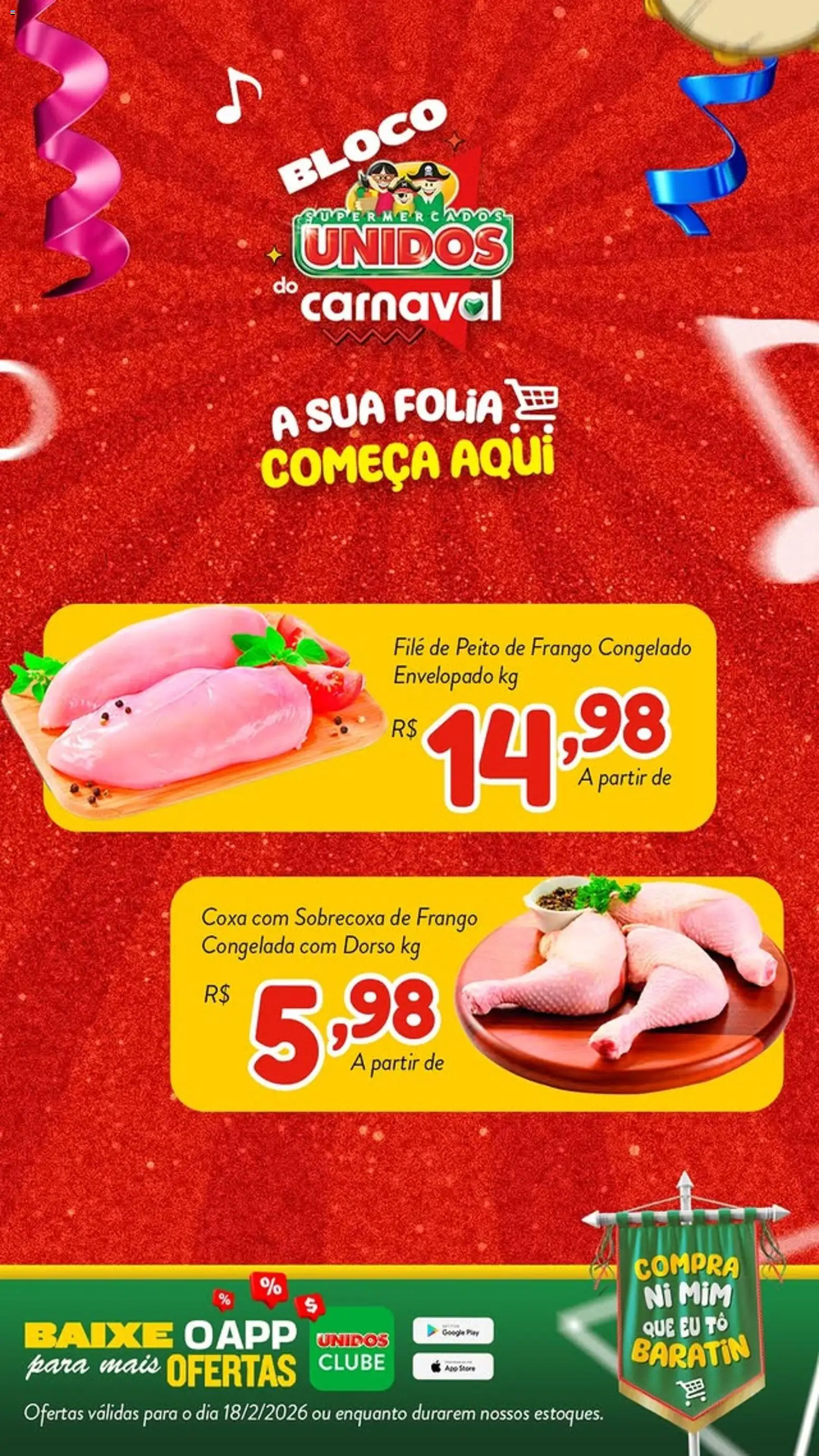 Supermercados Unidos Folheto - válido de 18.02.2026 | Página: 1 | Produtos: Frango, Peito de frango