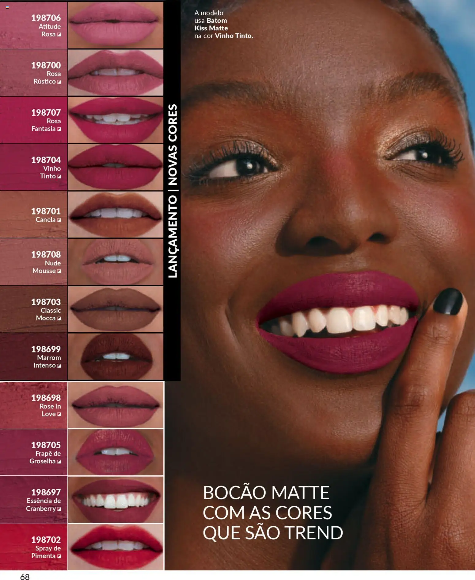 Avon Folheto - válido de 18.02.2026 | Página: 68 | Produtos: Mousse, Batom, Fantasia, Canela