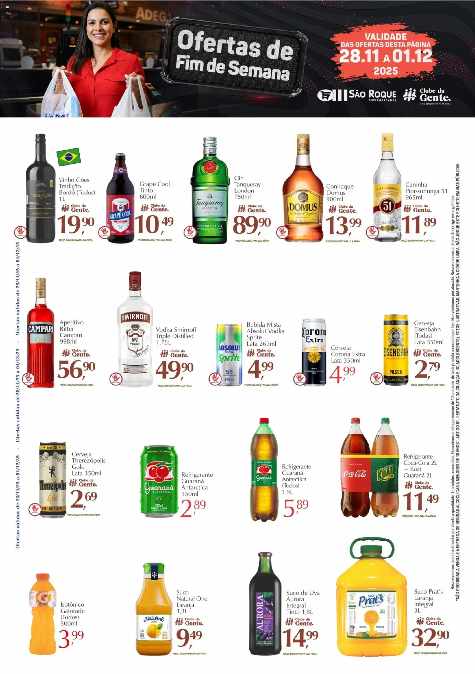 São Roque Supermercados Folheto - válido de 28.11.2025 | Página: 4 | Produtos: Guaraná, Vinho, Bebida, Refrigerante
