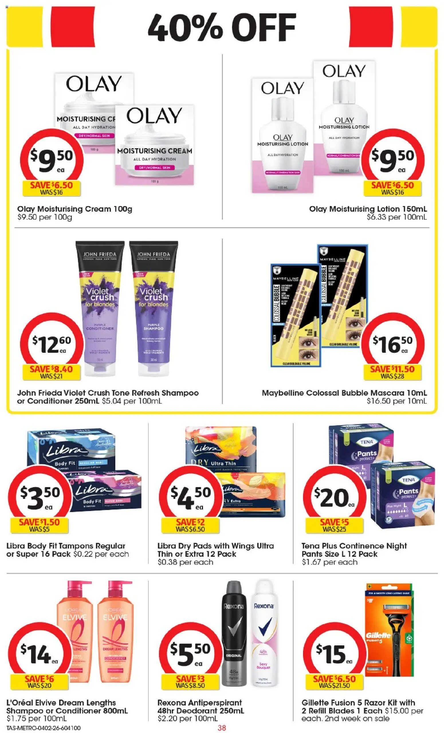 Coles catalogue - valid from 04.02.2026 | Page: 39 | Products: Lotion, Deodorant, Razor, Pants
