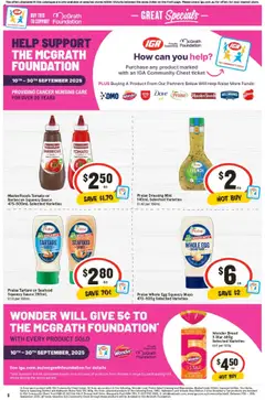 IGA catalogue - valid from 17.09.2025 | Page: 9 | Products: Bread, Salad, Seafood, Foundation