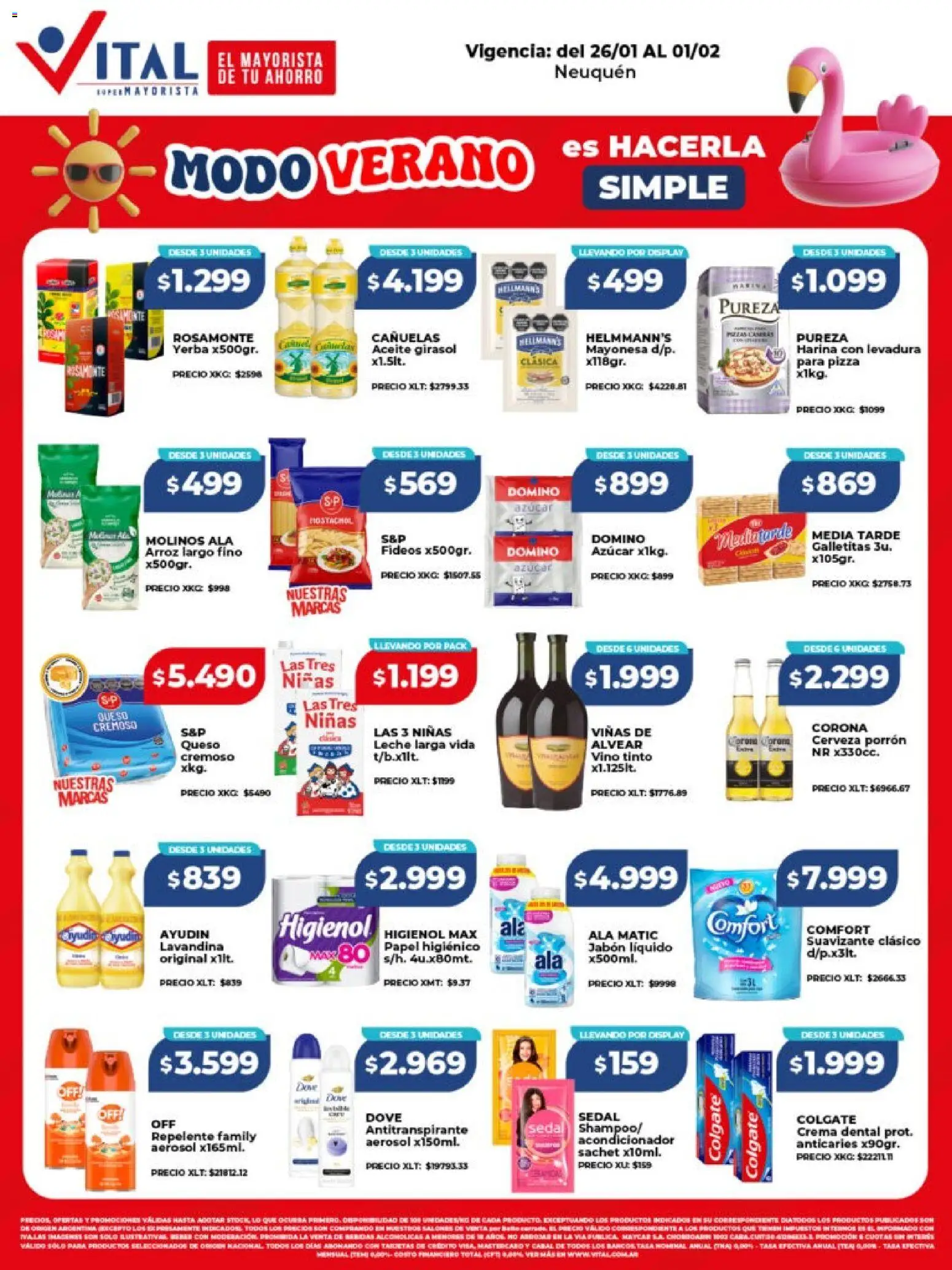 Vital - Ofertas - Neuquén │ válido desde el 26.01.2026 | Página: 1 | Productos: Galletitas, Fideos, Suavizante, Crema