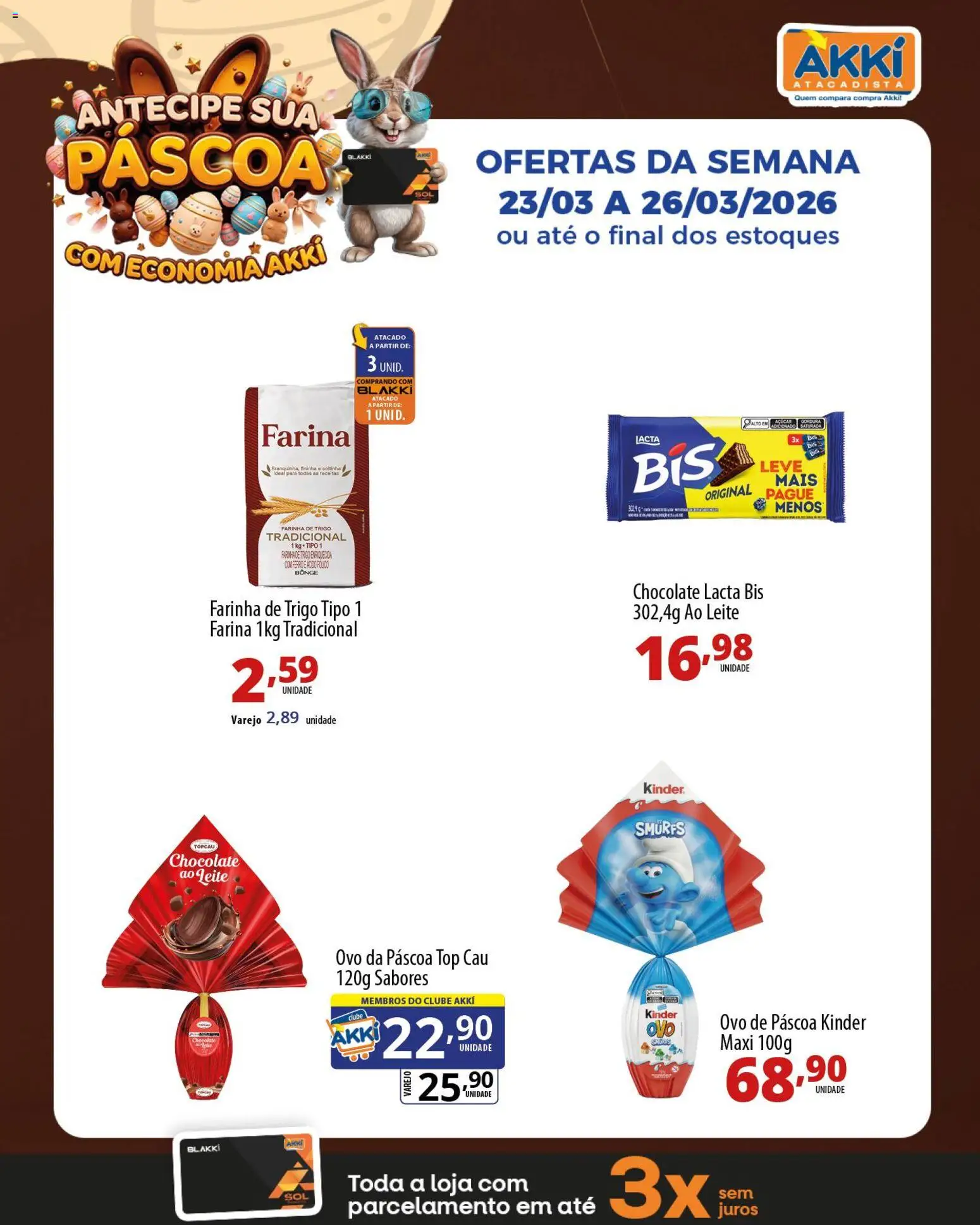 Akki Atacadista Folheto - válido de 23.03.2026 | Página: 5 | Produtos: Ovo de páscoa, Farinha de trigo, Leite, Açúcar