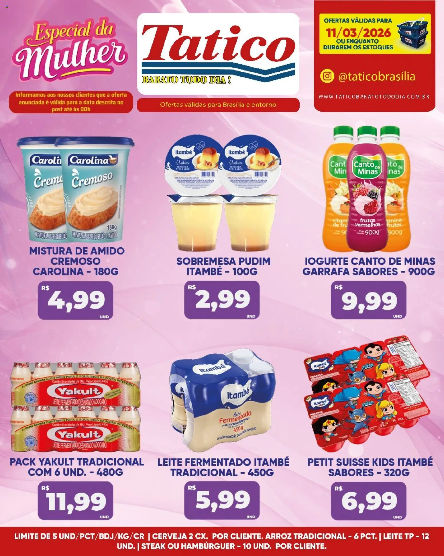 Tatico Folheto - válido de 11.03.2026 | Página: 6 | Produtos: Leite, Iogurte, Cerveja, Creme