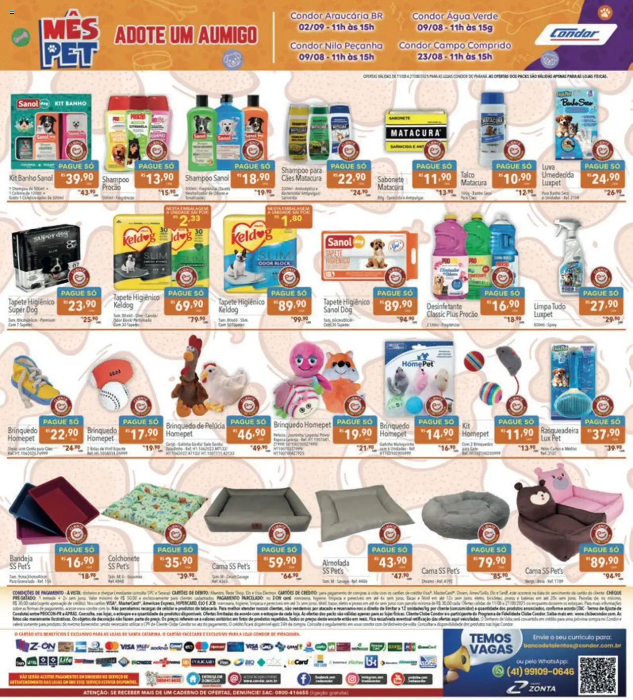 Supermercados Condor Folheto - válido de 11.08.2025 | Página: 32 | Produtos: Colchonete, Tapete, Pelúcia, Caderno