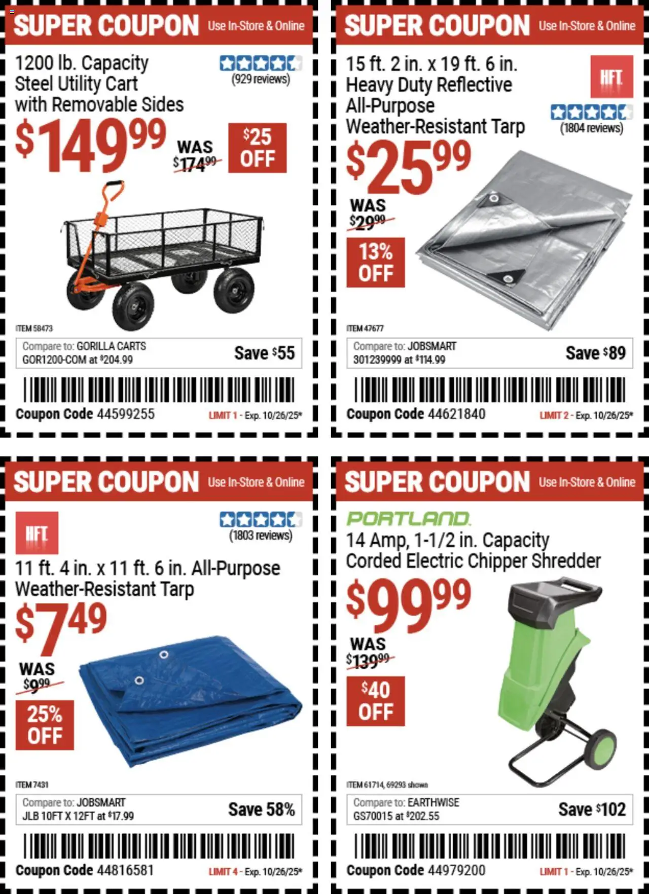 Harbor Freight Coupon Deals - valid from 13.10.2025 | Page: 14 | Products: Shredder