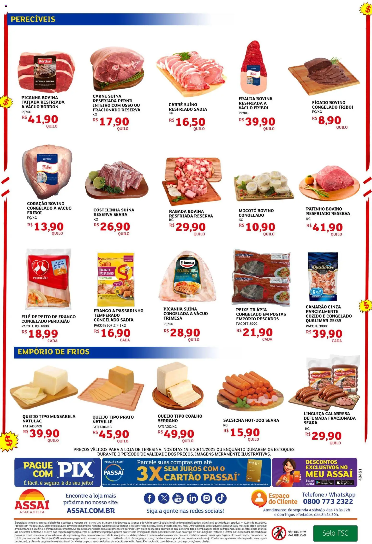 Assaí Atacadista Folheto - válido de 20.11.2025 | Página: 2 | Produtos: Picanha, Pneus, Peixe, Mussarela