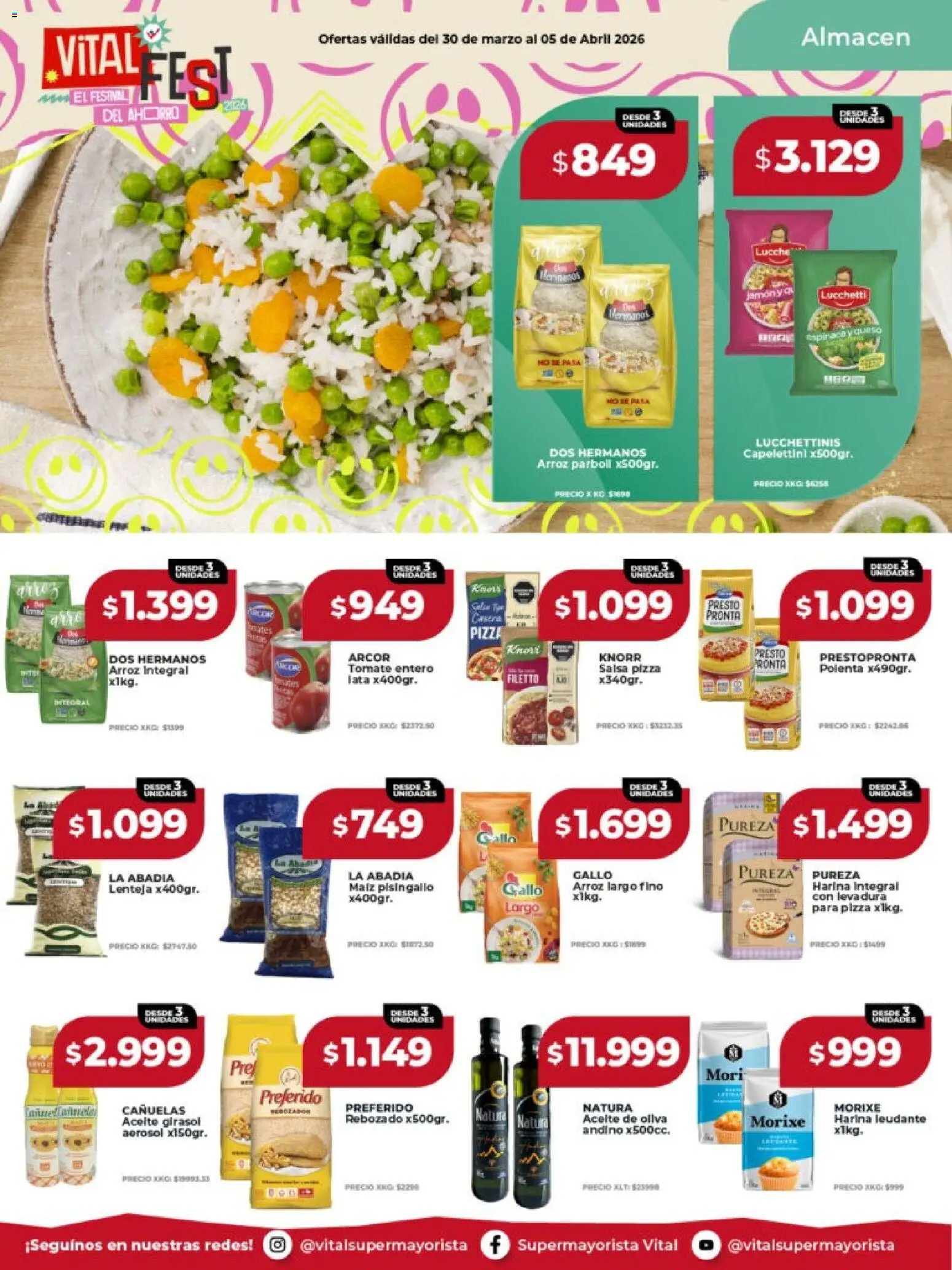 Vital - Ofertas │ válido desde el 30.03.2026 | Página: 12 | Productos: Polenta, Queso, Jamón, Pizza