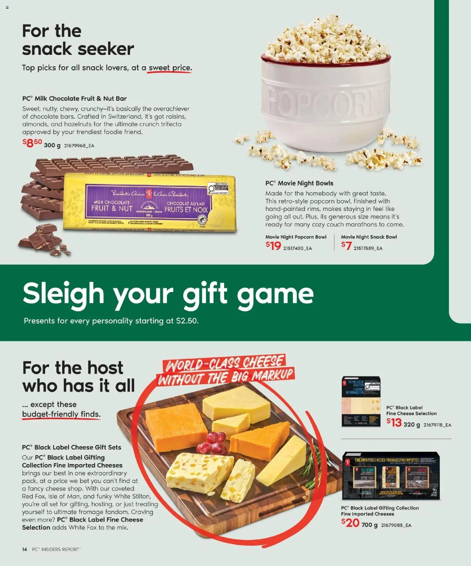 Fortinos flyer valid from 30.10.2025 | Page: 9 | Products: Couch, Milk, Cheese, Chocolate