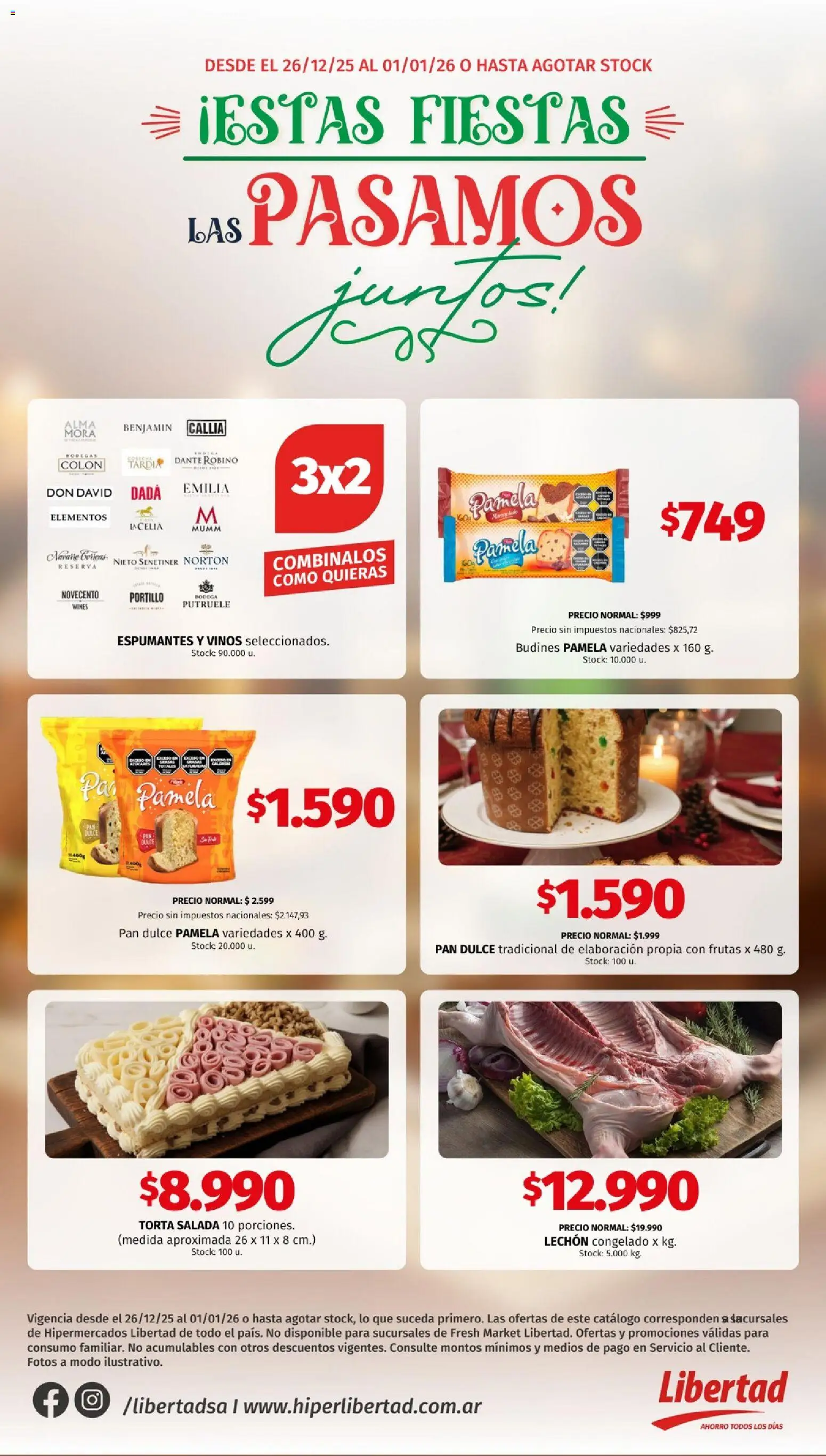 Hipermercado Libertad - Especial Mesa Navideña  │ válido desde el 26.12.2025 | Página: 1 | Productos: Torta, Pan