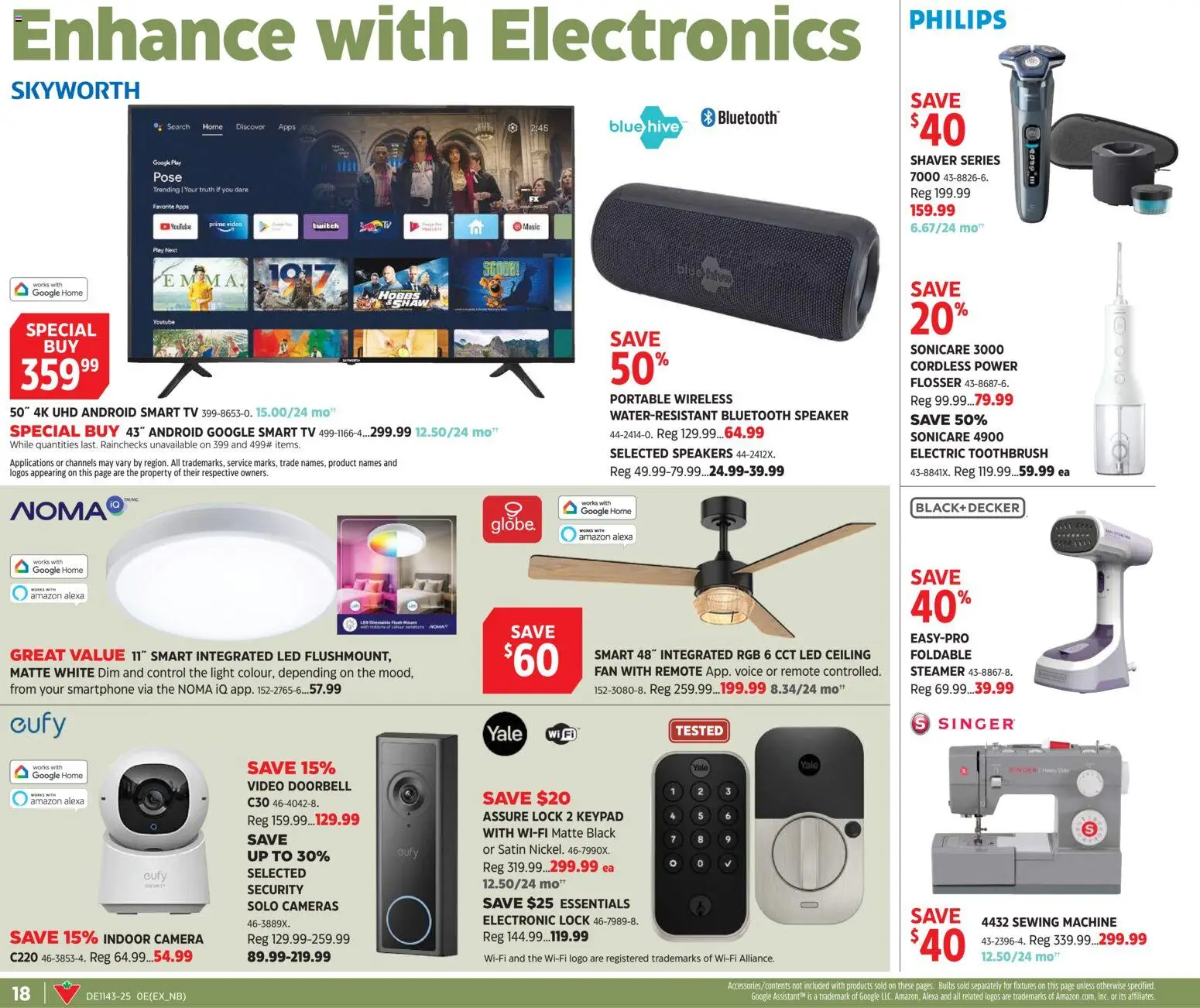 Canadian Tire flyer valid from 16.10.2025 | Page: 17 | Products: Smartphone, Speaker, Fan, Sewing machine