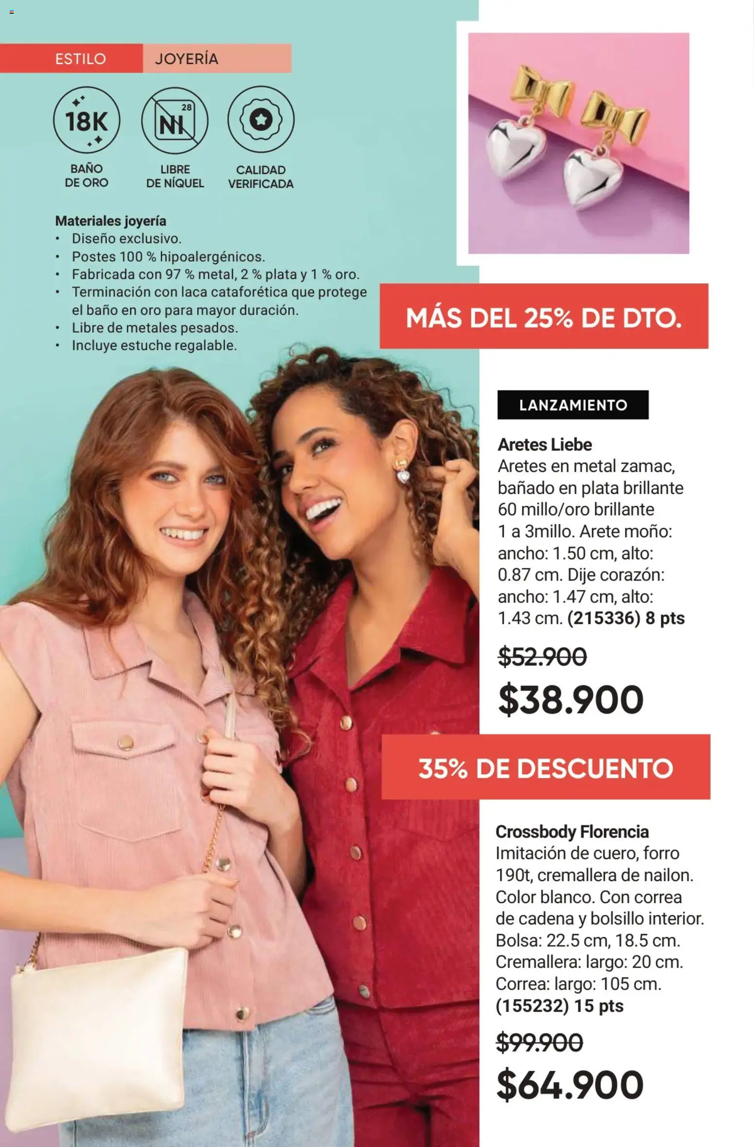 Avon revista - valida desde el 01.02.2026 | Página: 42 | Productos: Aretes, Bolsa, Cadena, Baño