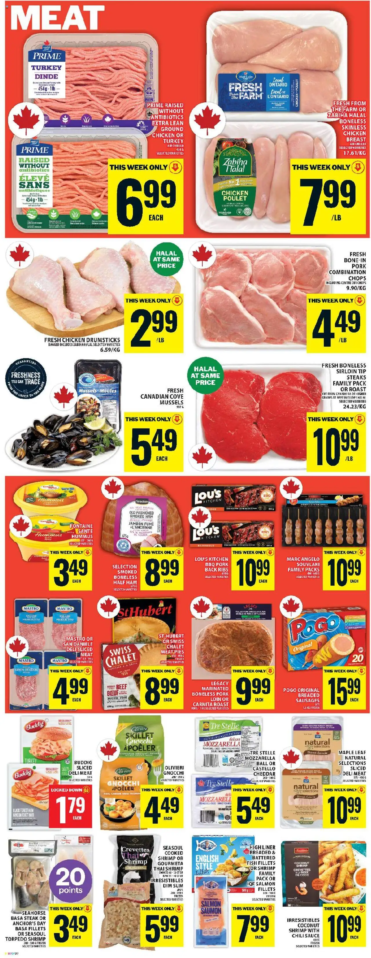 Food Basics flyer valid from 14.08.2025 | Page: 5 | Products: Fish, Turkey, Grill, Cheese