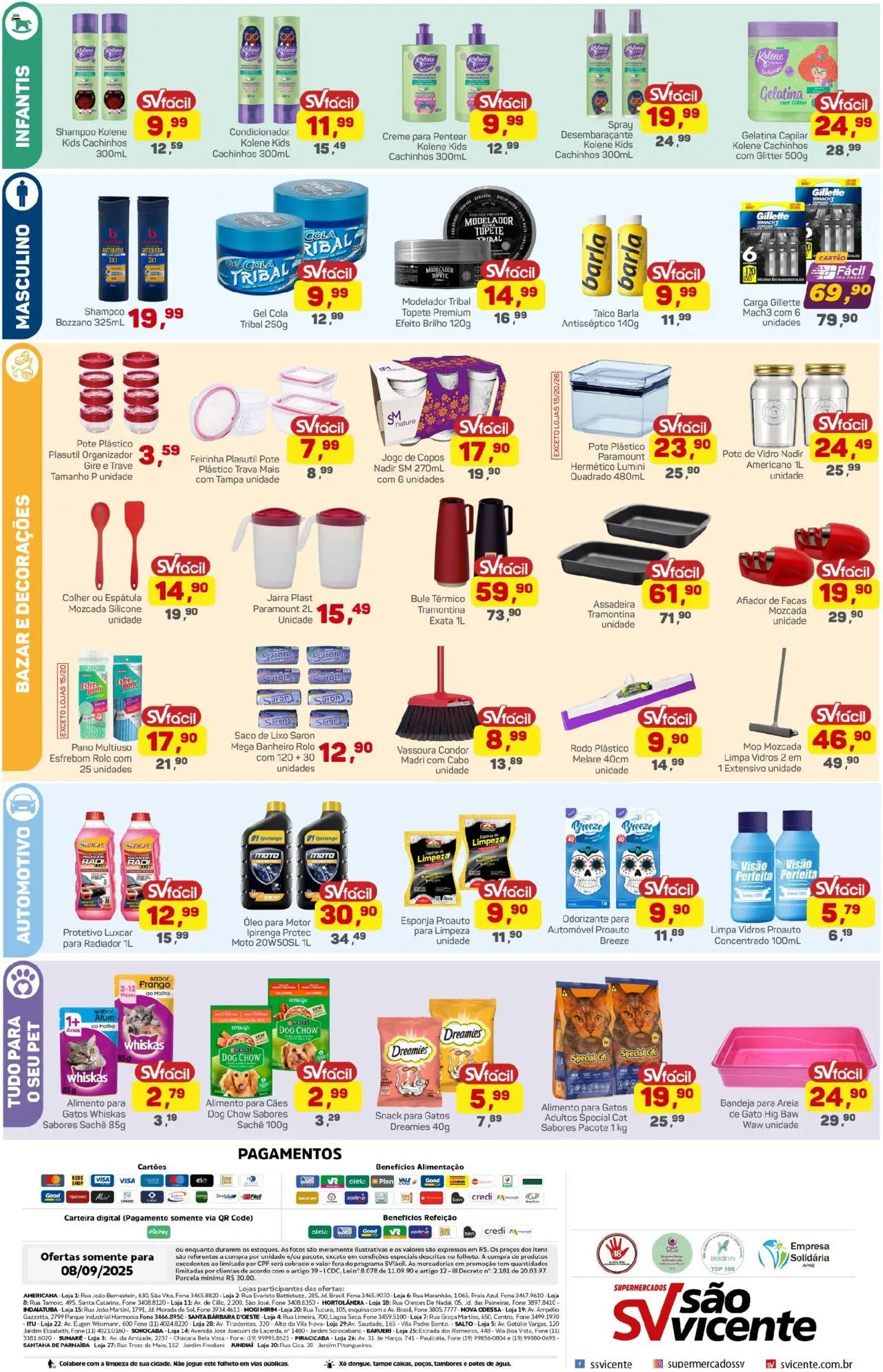 Supermercados São Vicente Folheto - válido de 08.09.2025 | Página: 2 | Produtos: Esponja, Radiador, Creme para pentear, Jarra