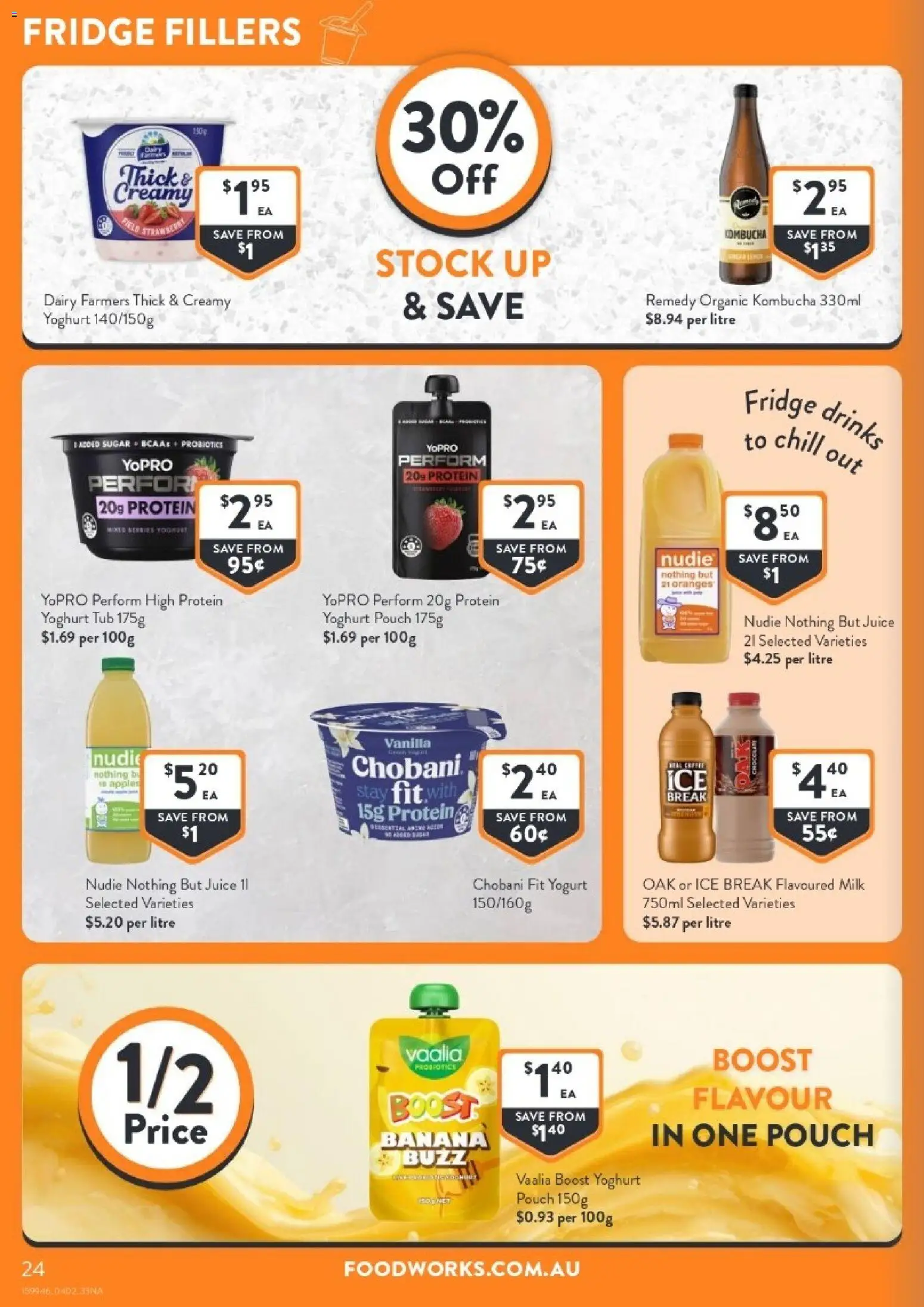 Foodworks catalogue - valid from 04.02.2026 | Page: 24 | Products: Yoghurt, Juice, Apples, Oranges