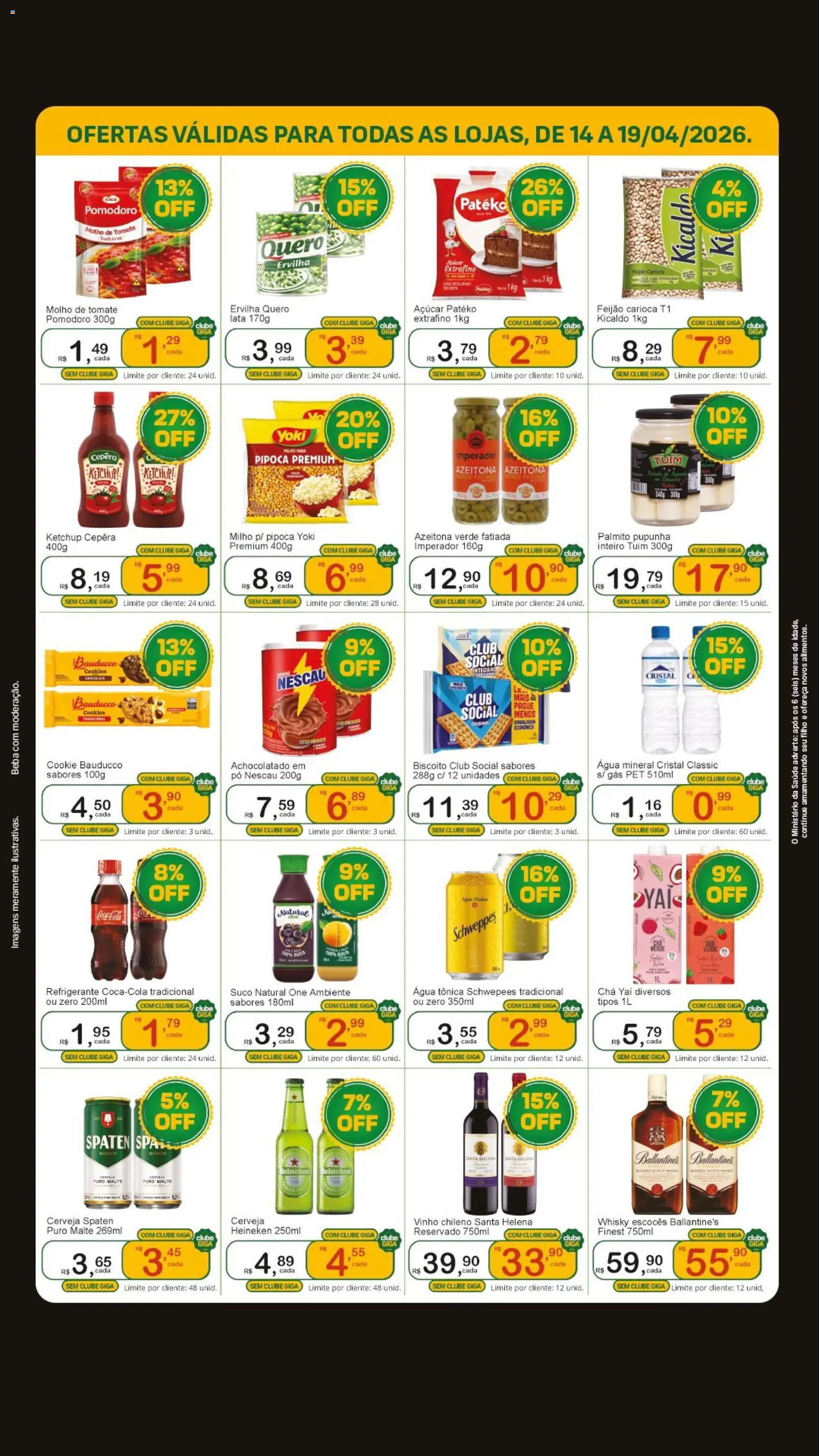 GIGA Atacado Folheto - válido de 14.04.2026 | Página: 3 | Produtos: Ervilha, Feijão, Whisky, Suco