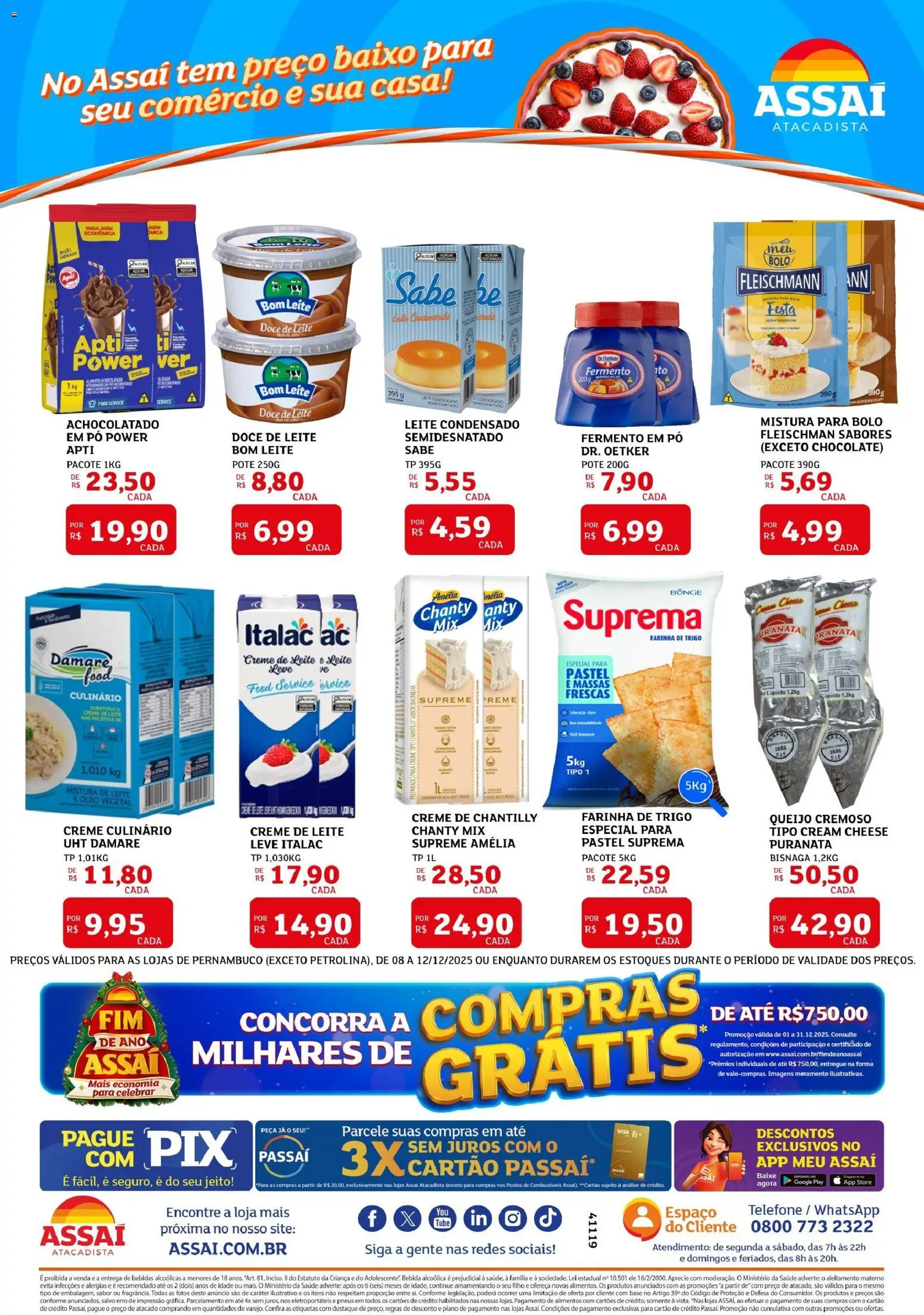 Assaí Atacadista Folheto - válido de 08.12.2025 | Página: 2 | Produtos: Pneus, Bolo, Bebida, Telefone