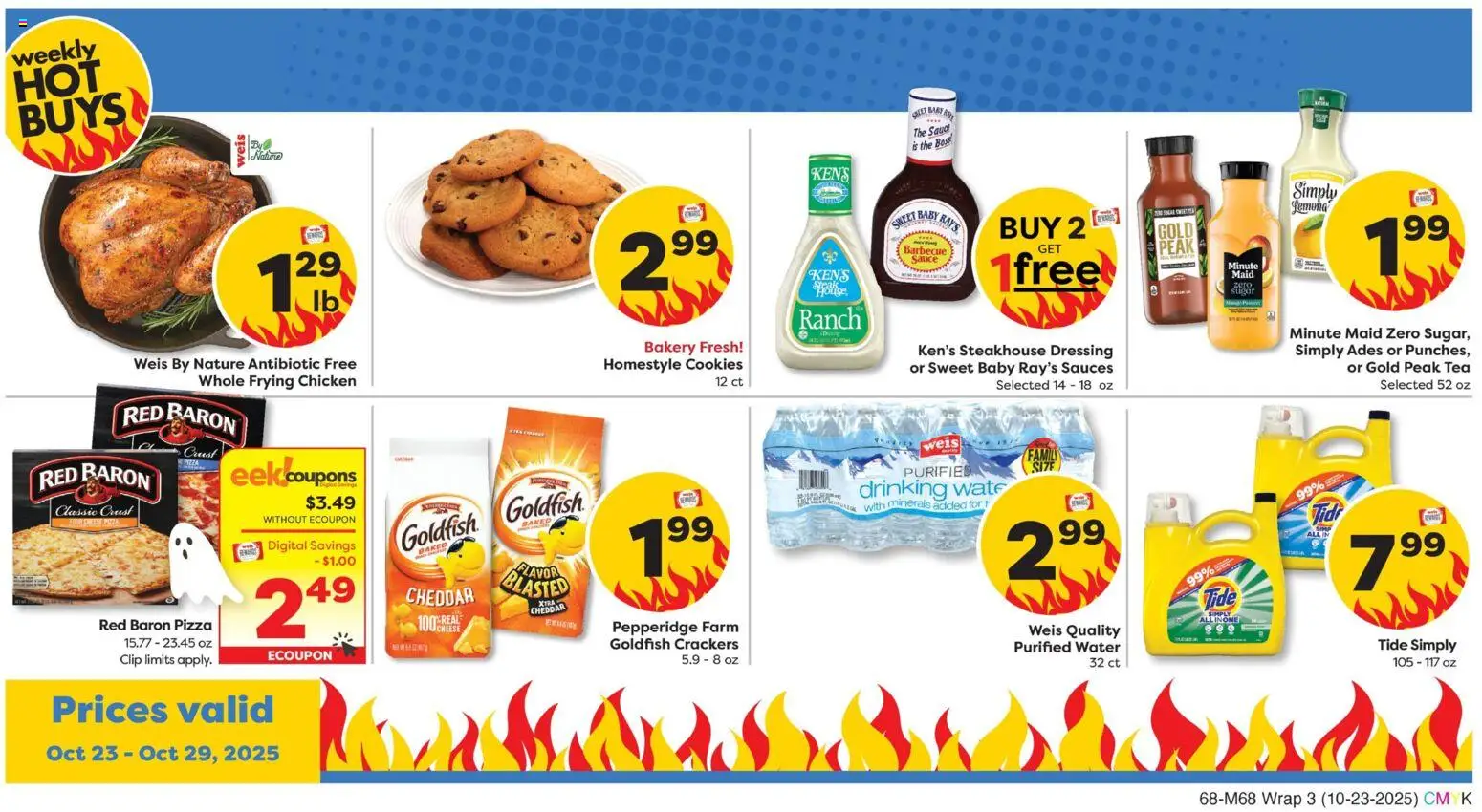 Weis Weekly Circular - MD - valid from 23.10.2025 | Page: 3 | Products: Clip, Pizza, Water, Sauce