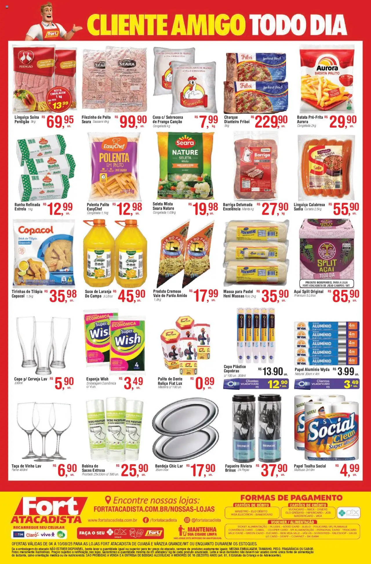 Fort Atacadista Folheto - válido de 04.08.2025 | Página: 2 | Produtos: Rolo, Suco, Massa, Batata
