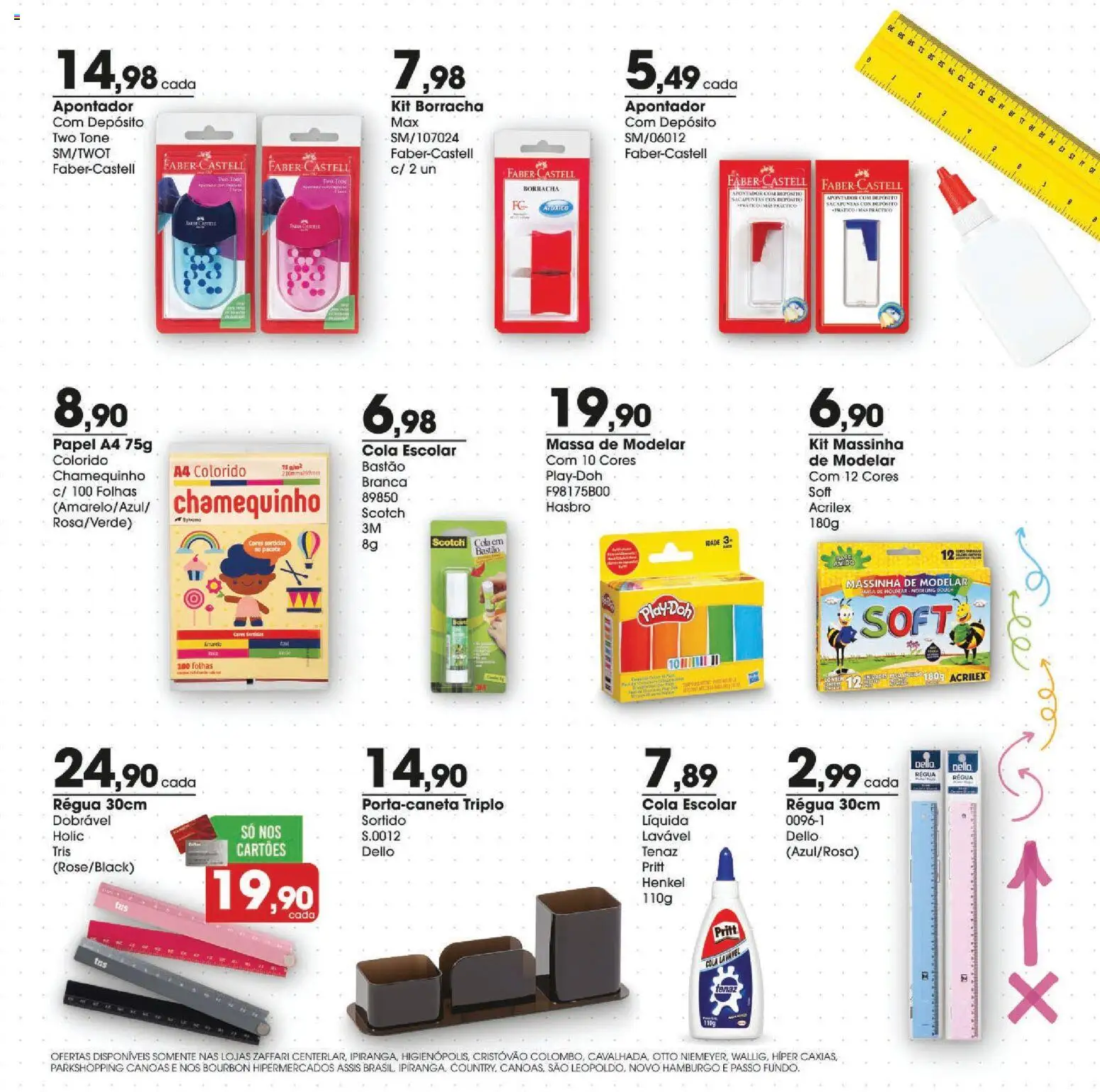 Zaffari Folheto - válido de 29.01.2026 | Página: 5 | Produtos: Massinha de modelar, Cola, Régua, Bourbon