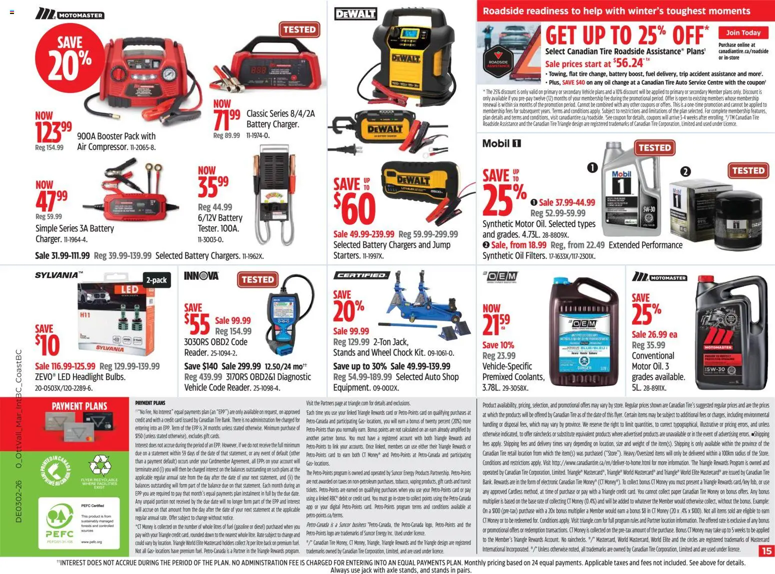 Canadian Tire flyer valid from 08.01.2026 | Page: 15 | Products: Battery, Oil