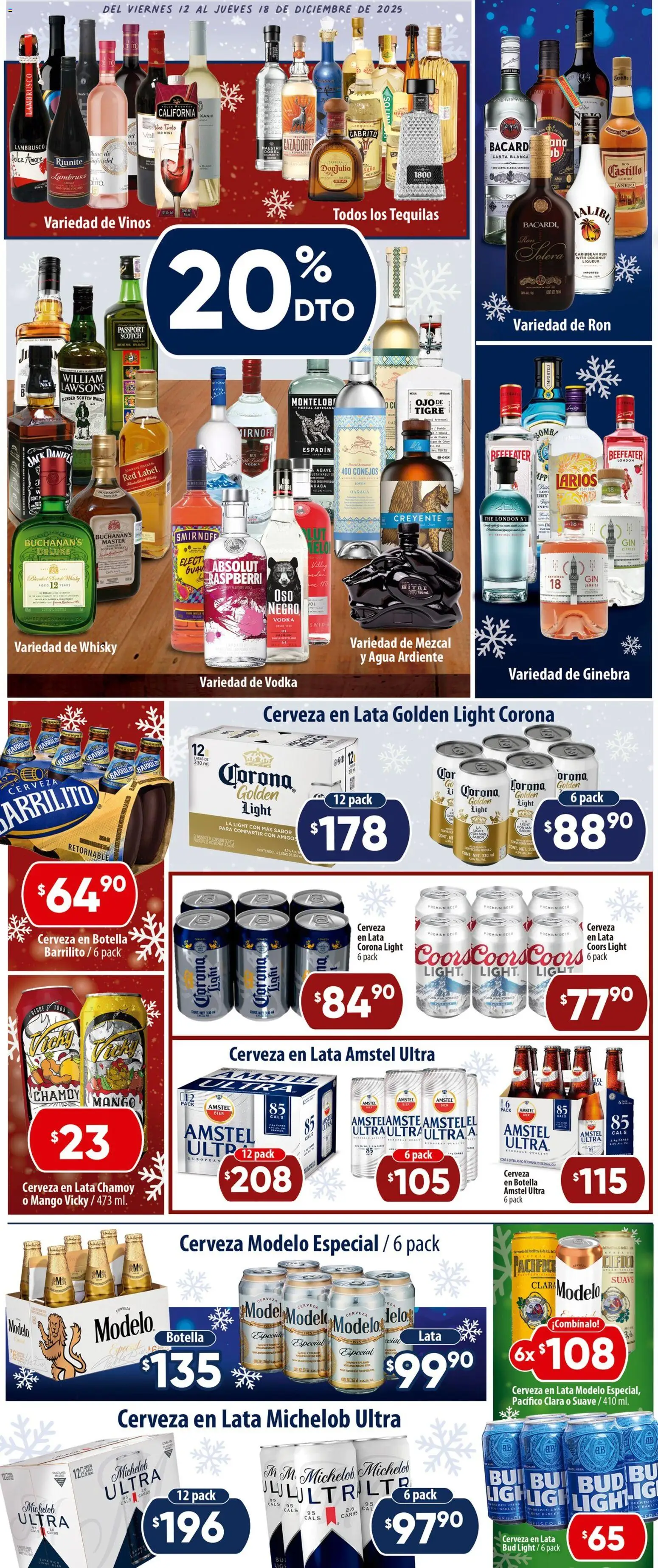 Nuevas ofertas de Calimax válidas en toda la República Mexicana desde el 12.12.2025. ¡Encuentra las mejores ofertas en Calimax folleto Tijuana! | Página: 3 | Productos: Agua, Cerveza, Vino, Vodka