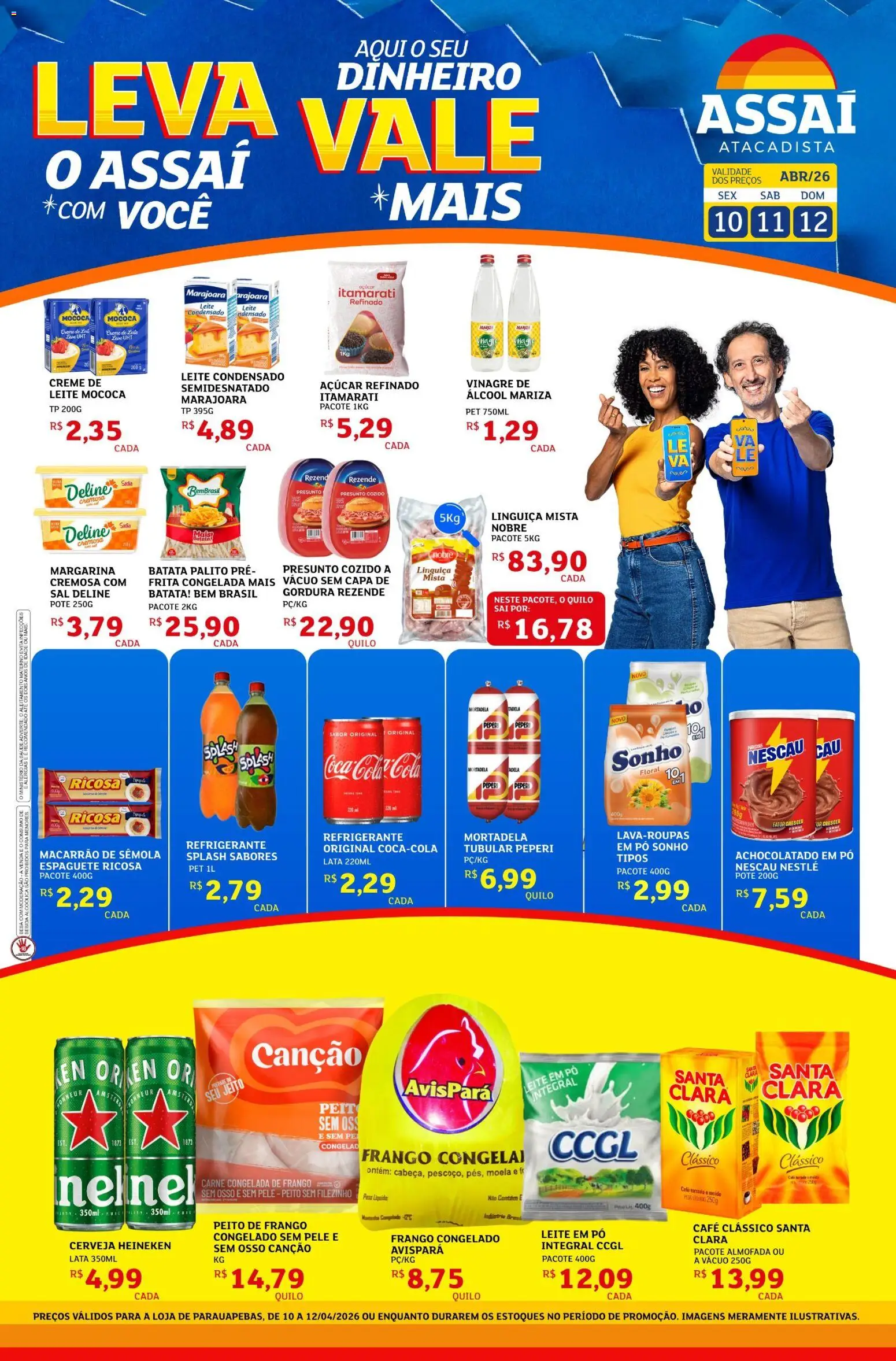 Assaí Atacadista Folheto - válido de 10.04.2026 | Página: 1 | Produtos: Cerveja, Bebida, Refrigerante, Frango