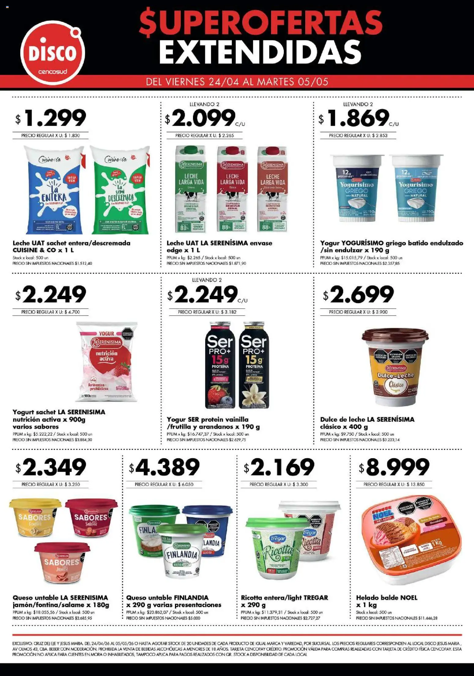 Disco - Super Ofertas Extendidas │ válido desde el 24.04.2026 | Página: 6 | Productos: Sal, Arándanos, Queso, Yogur