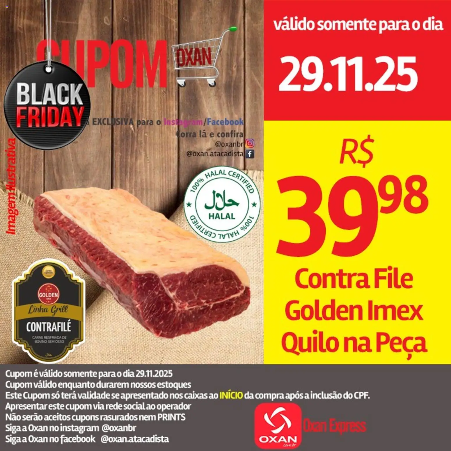Oxan Atacadista Folheto - válido de 29.11.2025 | Página: 5 | Produtos: Grill, Contra filé, Carne
