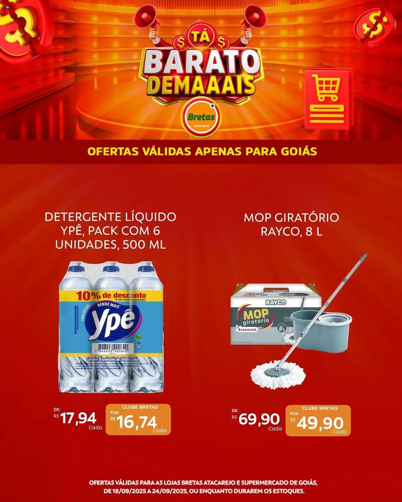 Bretas Folheto - válido de 18.09.2025 | Página: 6 | Produtos: Mop, Detergente