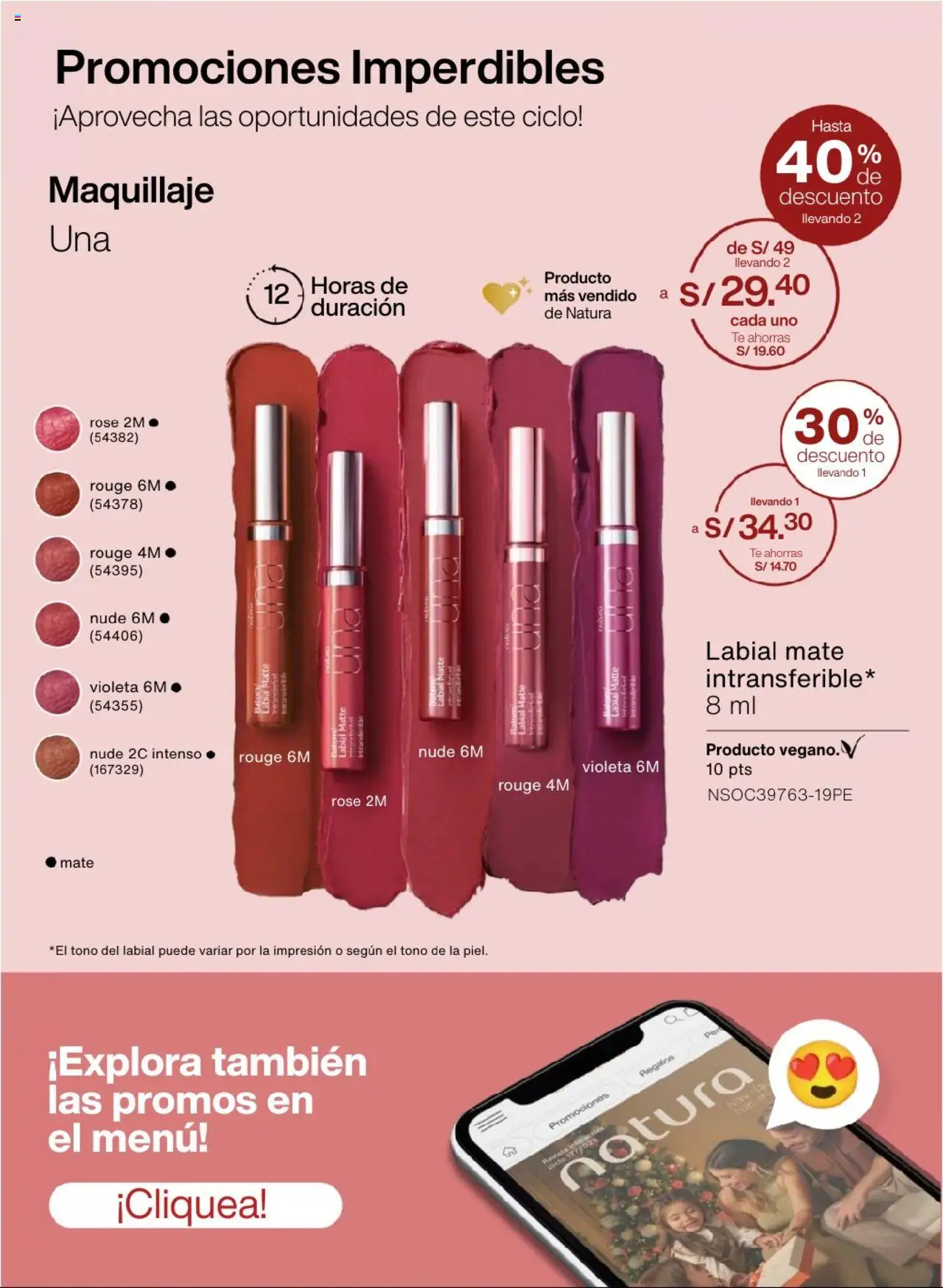 Catálogo Natura válido desde 03.10.2025 | Página: 54 | Productos: Té, Maquillaje