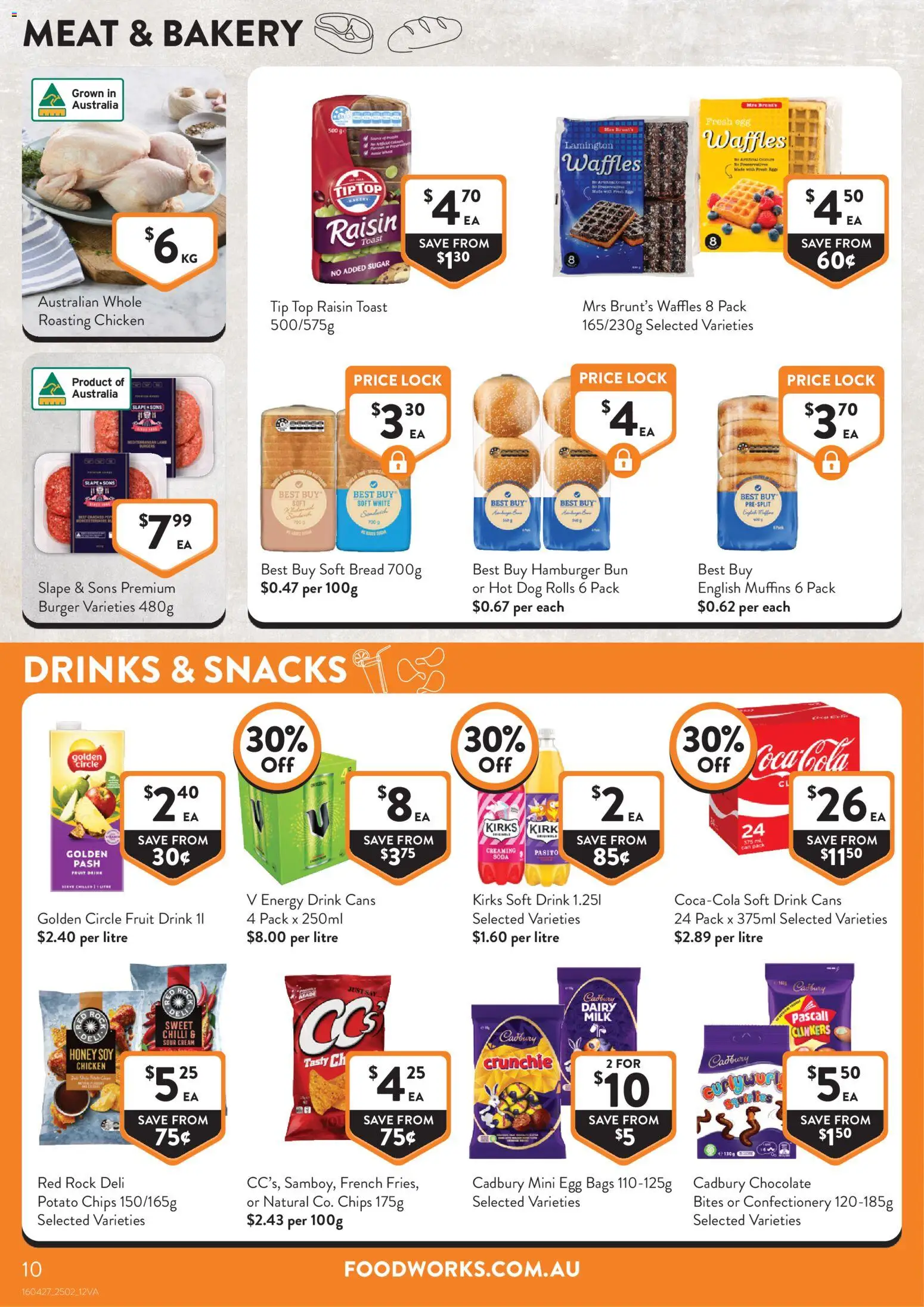 Foodworks catalogue - valid from 25.02.2026 | Page: 10 | Products: Chicken, Muffins, Coca Cola, Sugar