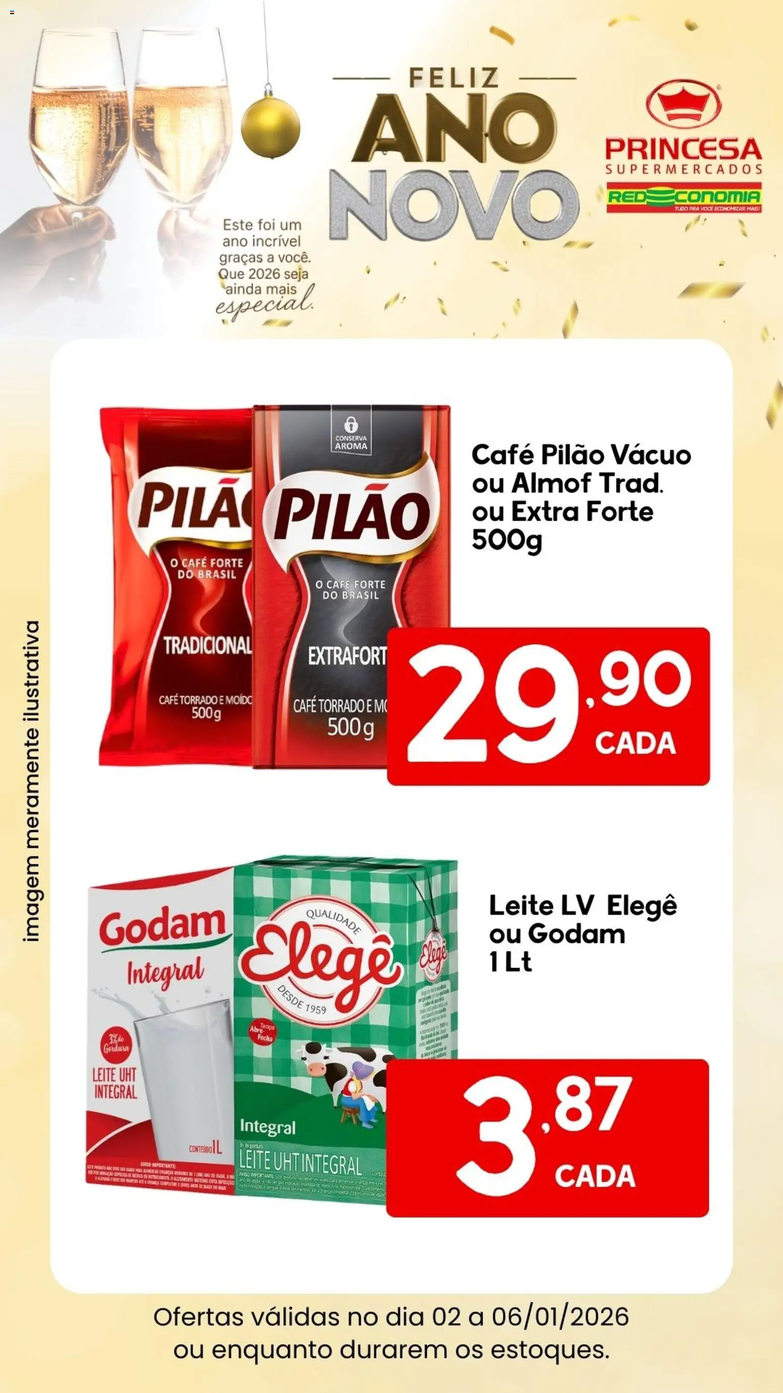 Princesa Folheto - válido de 02.01.2026 | Página: 2 | Produtos: Leite, Café, Café pilão