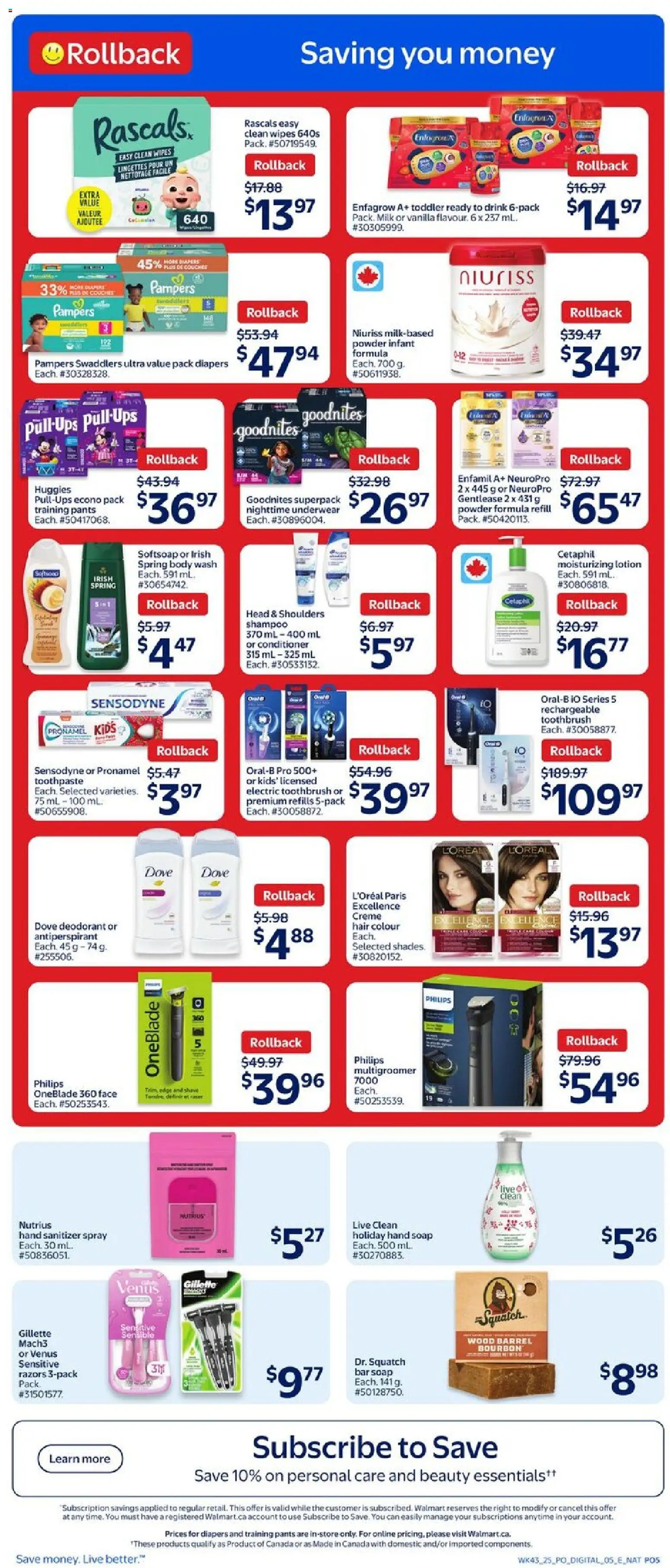 Walmart flyer valid from 19.11.2025 | Page: 19 | Products: Bourbon, Soap, Milk, Underwear