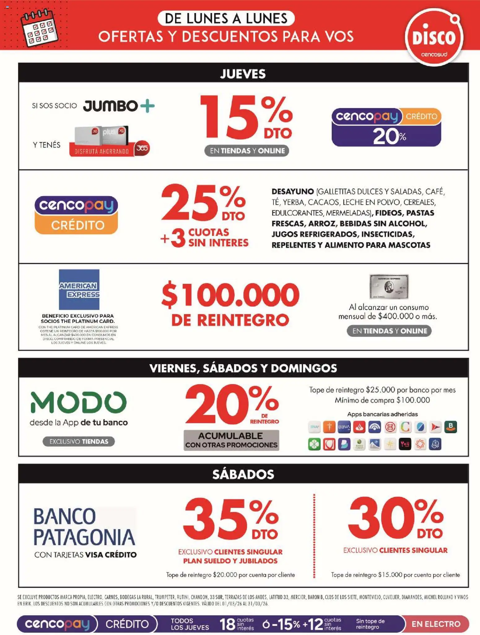 Disco ofertas │ válido desde el 27.03.2026 | Página: 12 | Productos: Disco, Banco, Galletitas, Leche