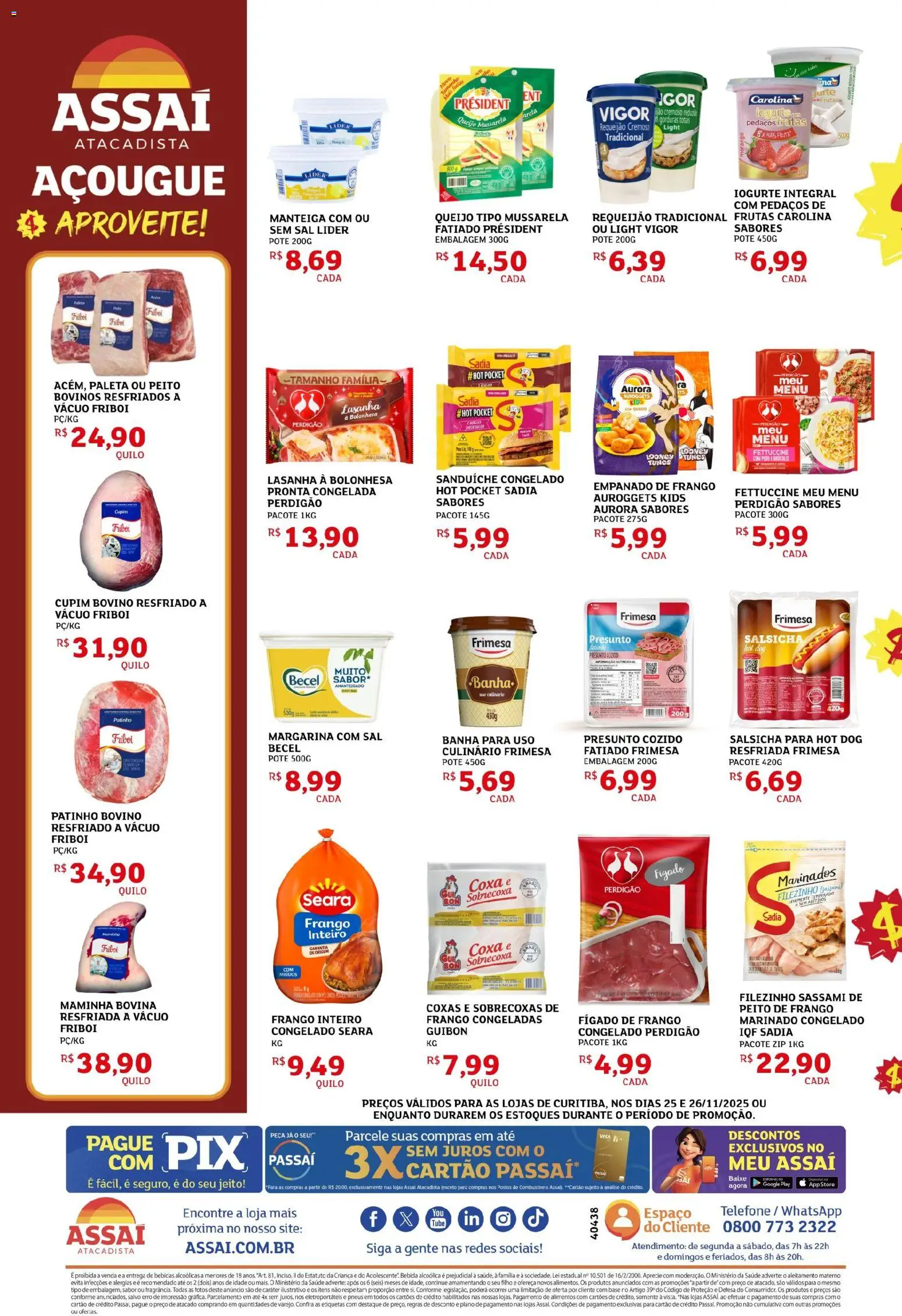 Assaí Atacadista Folheto - válido de 25.11.2025 | Página: 2 | Produtos: Sanduíche, Bebida, Telefone, Frango