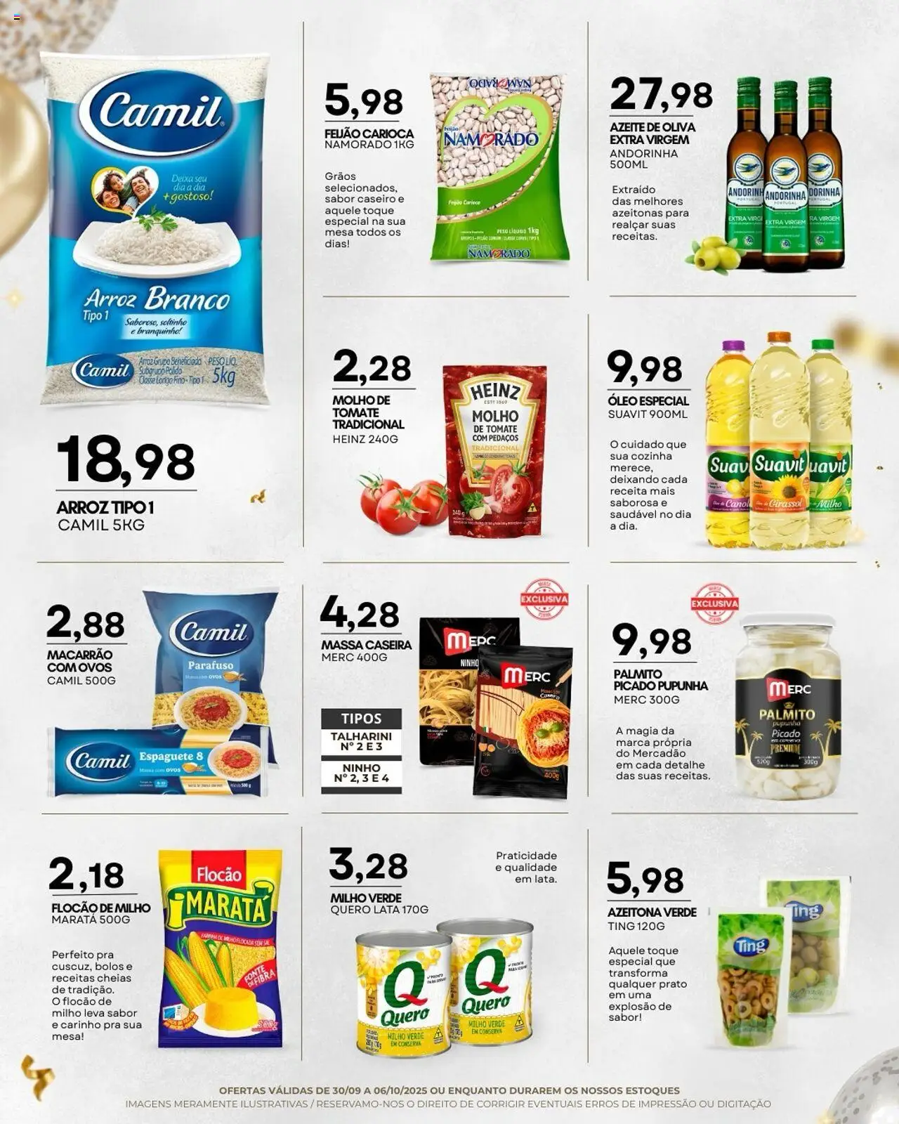 Mercadão Atacadista Folheto - válido de 30.09.2025 | Página: 4 | Produtos: Óleo, Macarrão, Sal, Azeite