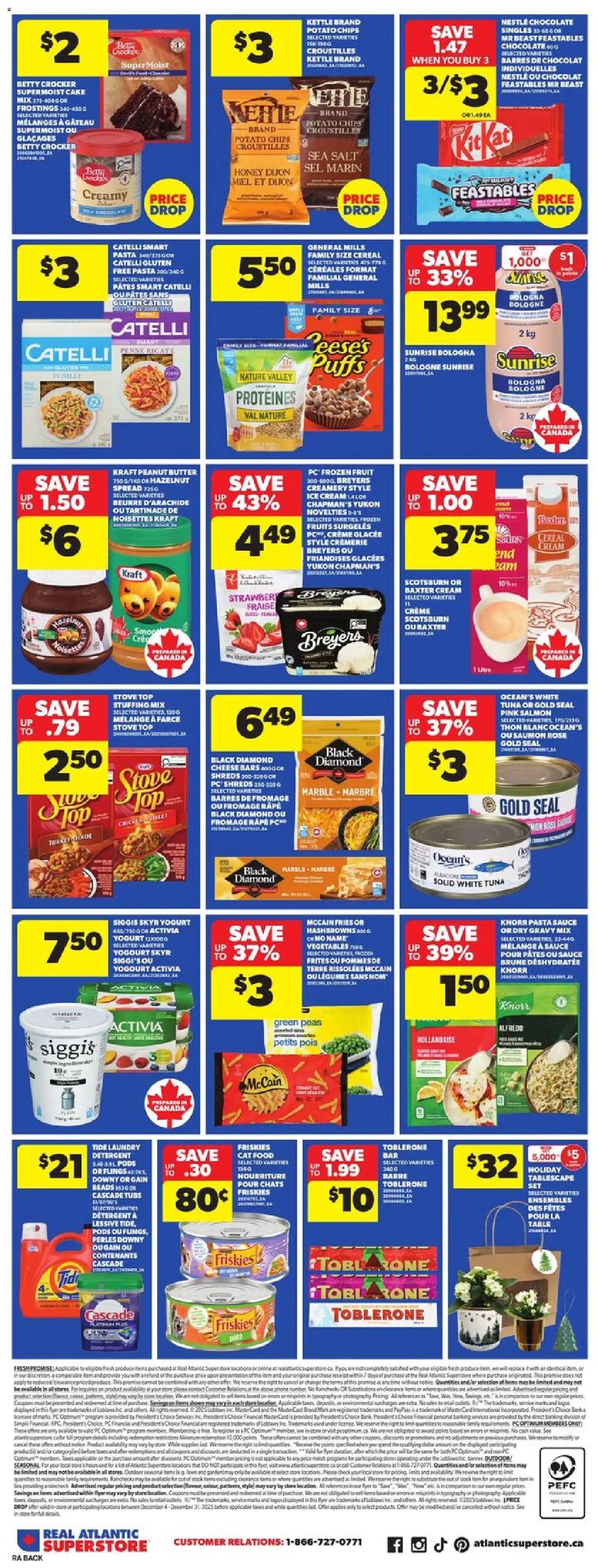 Atlantic Superstore flyer valid from 04.12.2025 | Page: 4 | Products: Cream, Turkey, Yogurt, Chocolate